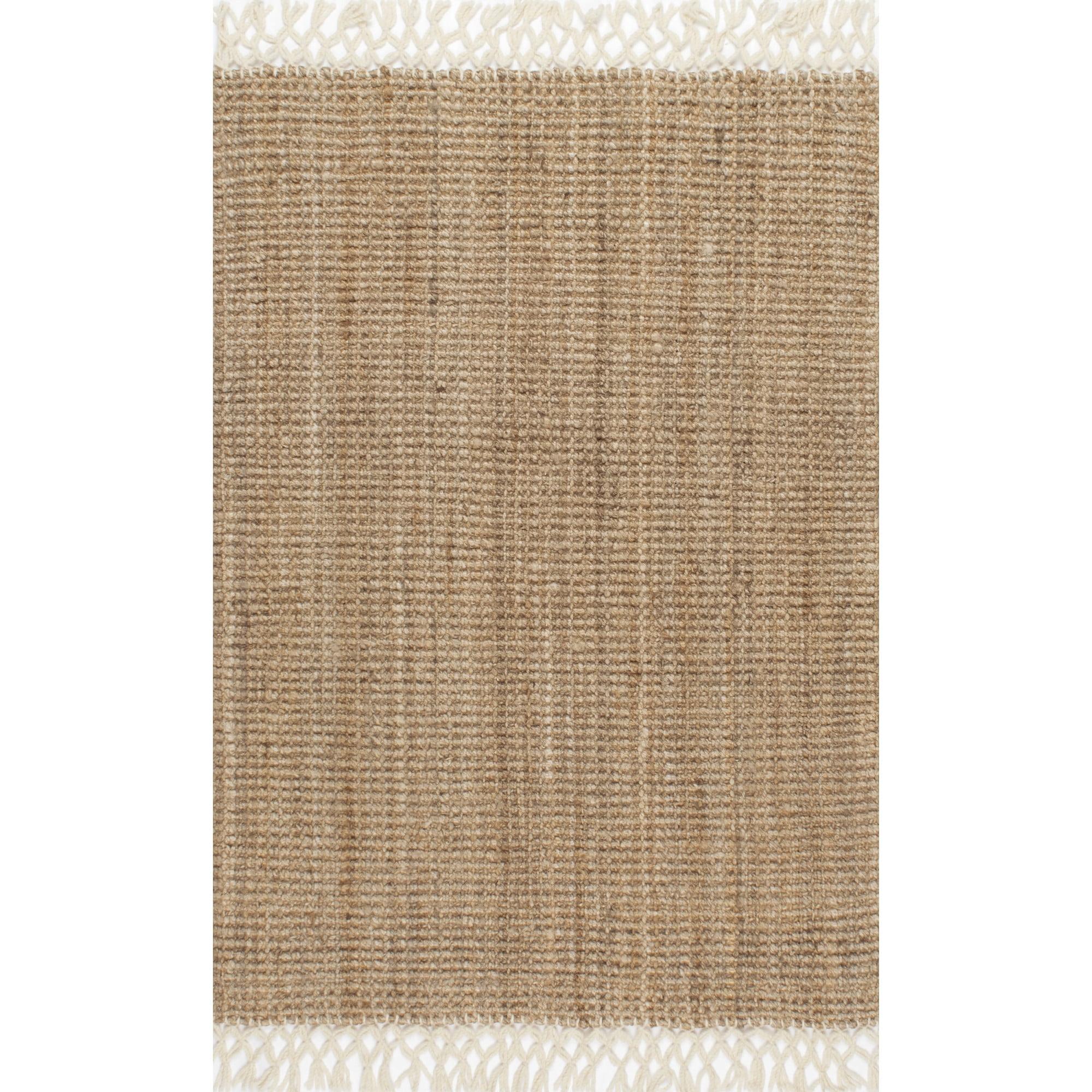 Nuloom Raleigh Solid 12x15 Wool Jute Indoor Area Rug for Dining Room Rug Neutral Rug Living Room Rug Kitchen, Natural