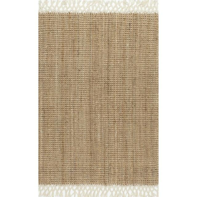 Nuloom Raleigh Solid 12x15 Wool Jute Indoor Area Rug for Dining Room Rug Neutral Rug Living Room Rug Kitchen, Natural