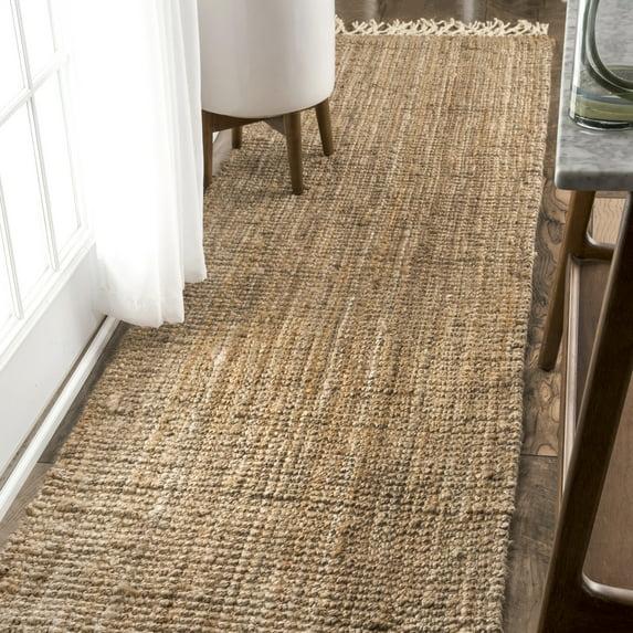 nuLOOM Raleigh Jute Tasseled Natural 2' 6" x 8' Farmhouse Runner Rug