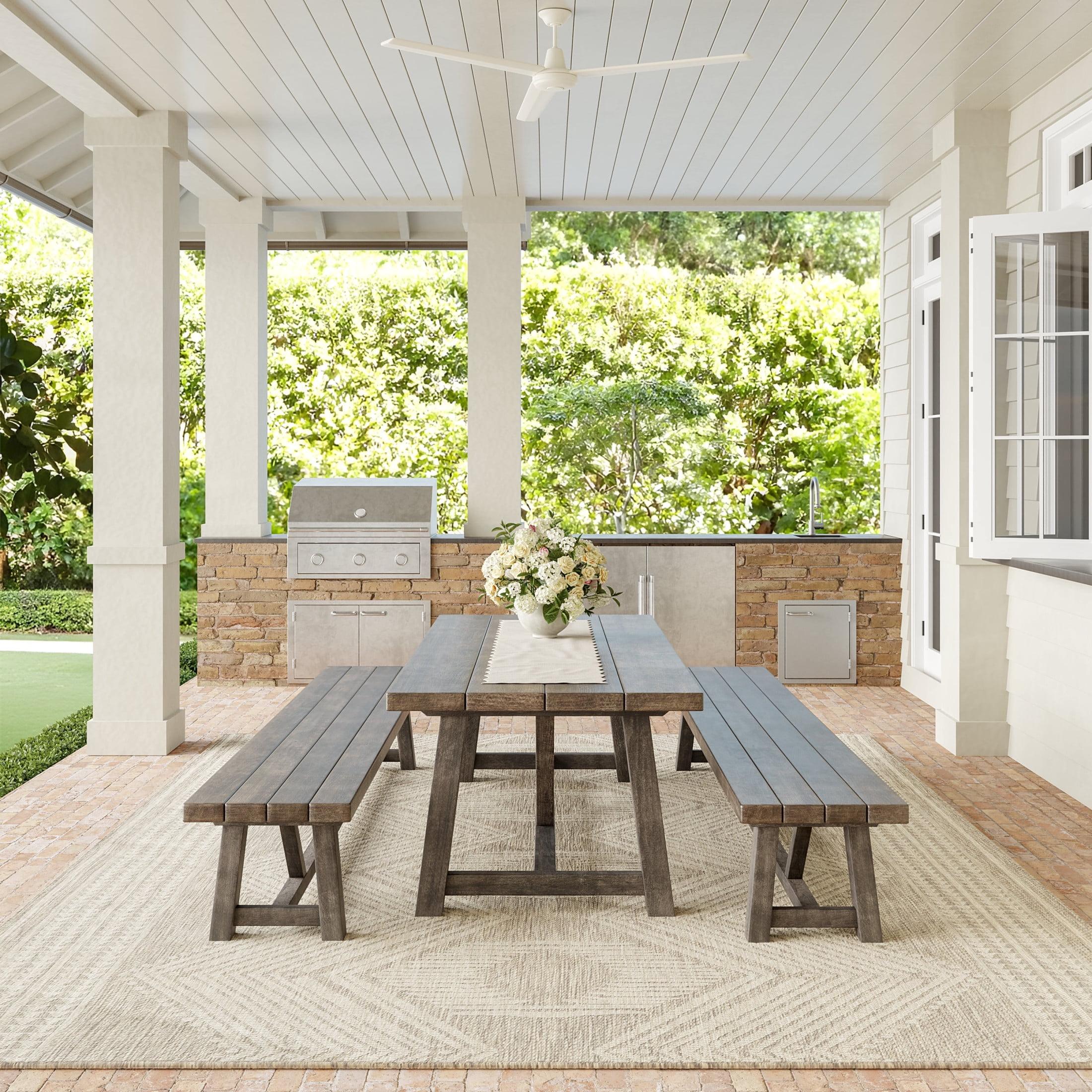 nuLOOM 4' x 5' Outdoor Geometric Area Rug, Stain Resistant, Weather Resistant, High Traffic, Patio, Balcony, Outside, Ranya Light Brown