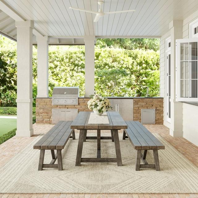 nuLOOM 4' x 5' Outdoor Geometric Area Rug, Stain Resistant, Weather Resistant, High Traffic, Patio, Balcony, Outside, Ranya Light Brown