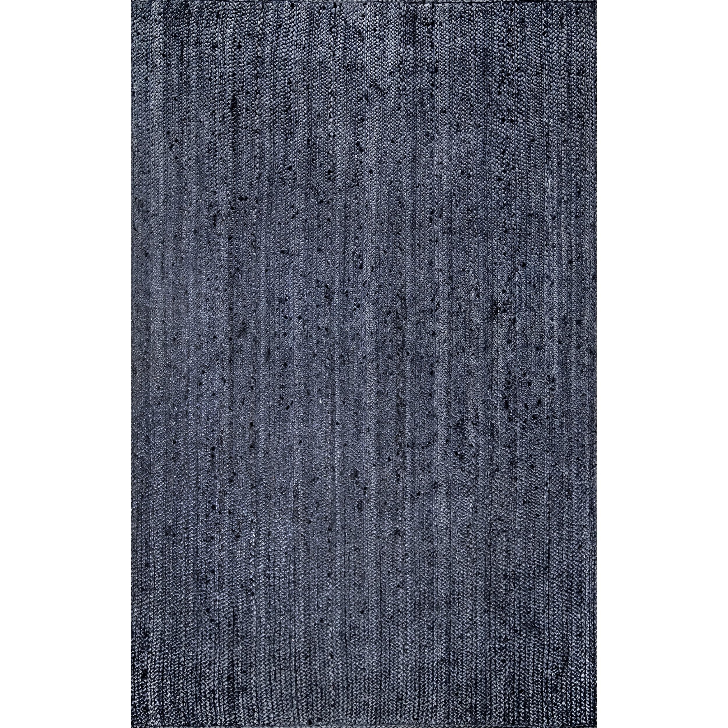 nuLOOM Rigo Hand Woven Farmhouse Jute Accent Rug, 2' x 3', Navy