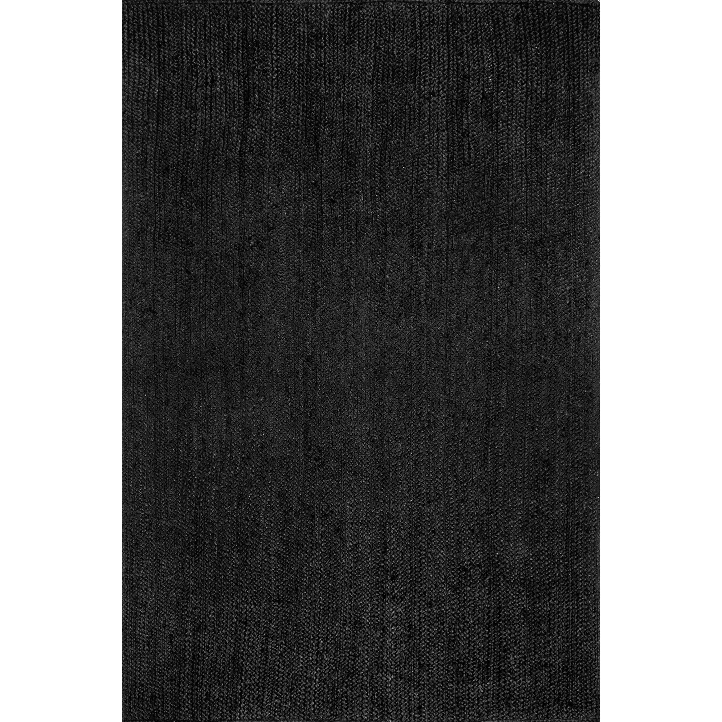 3'x5' Hand Woven Rigo Jute Area Rug Black - nuLOOM: Farmhouse Style, Rectangle, Low Pile, Indoor Use