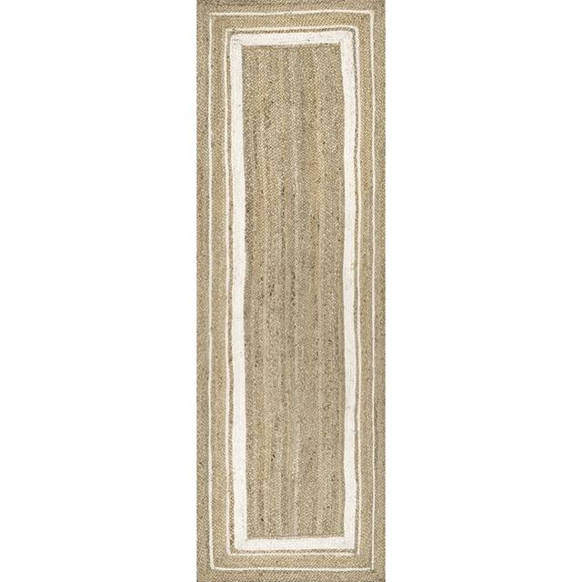nuLOOM Rikki Coastal Braided Jute Area Rug, Runner 2' 6" x 10', Off White