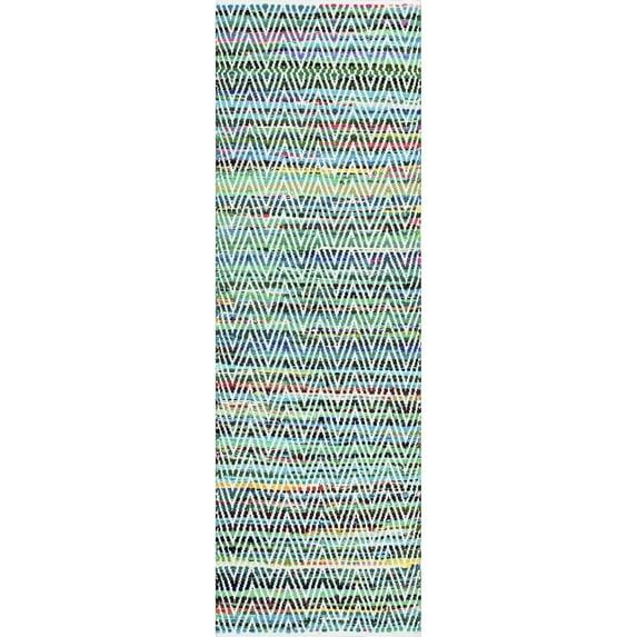 nuLOOM Rochell Handwoven Chevron Runner Rug, 2' 6" x 10', Green
