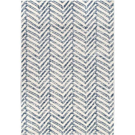 Nuloom Rosanne Chevron 7x9 Indoor Area Rug for Living Room Bedroom Dining Room Kitchen, Blue/Ivory