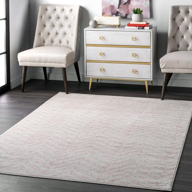 Nuloom Rosanne Geometric 5x7 Indoor Area Rug for Living Room Bedroom Dining Room Kitchen, Pink/Ivory