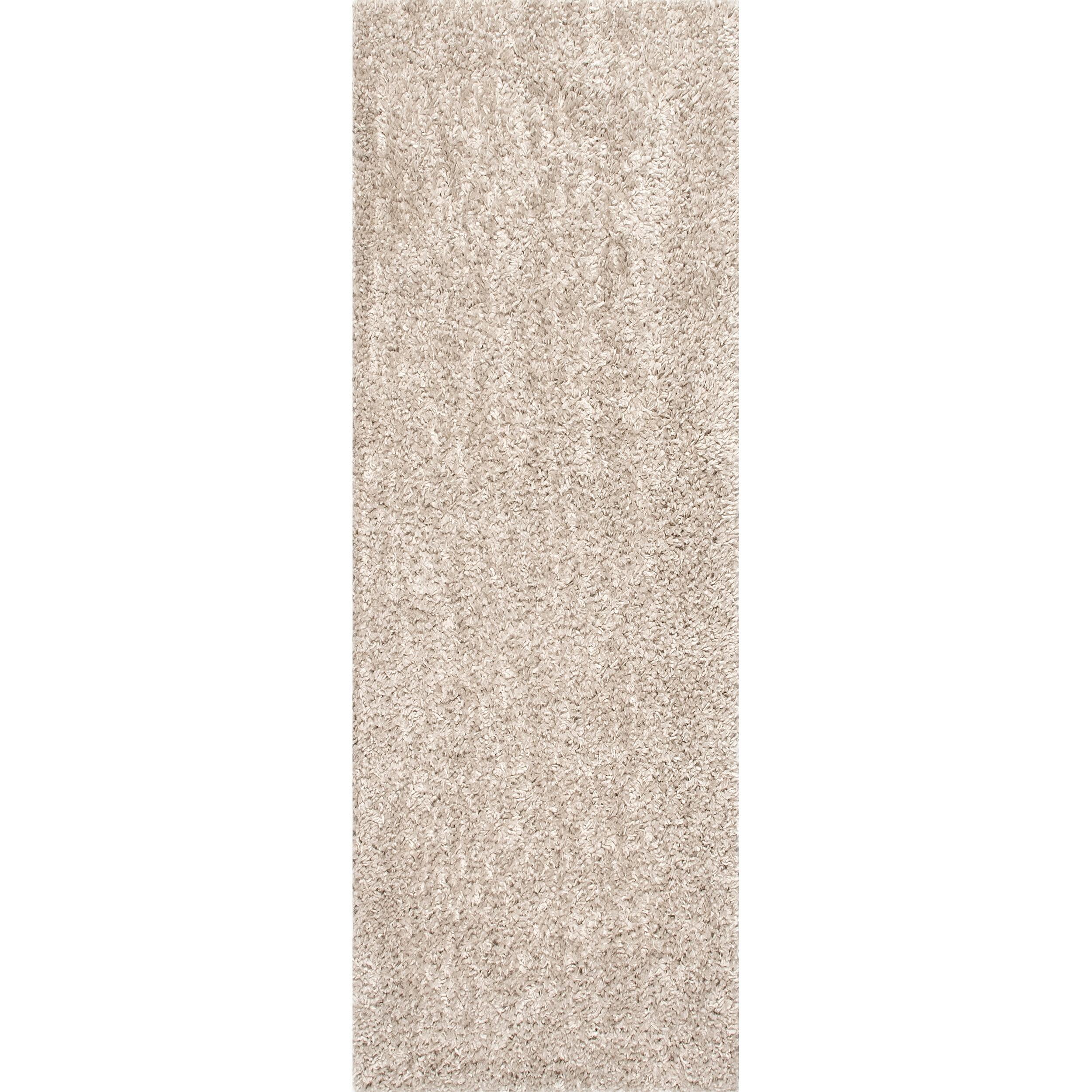 Nuloom Kara Solid 2x8 Runner Shag Indoor Area Rug for Living Room Bedroom Dining Room Nursery Entryway Hallway, Beige