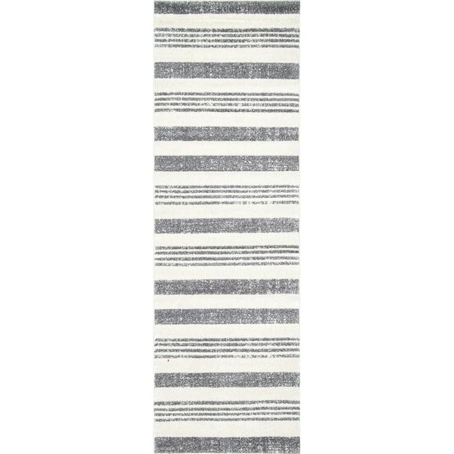 nuLOOM Striped Kelsi Runner Rug, 2' 8" x 8', Gray