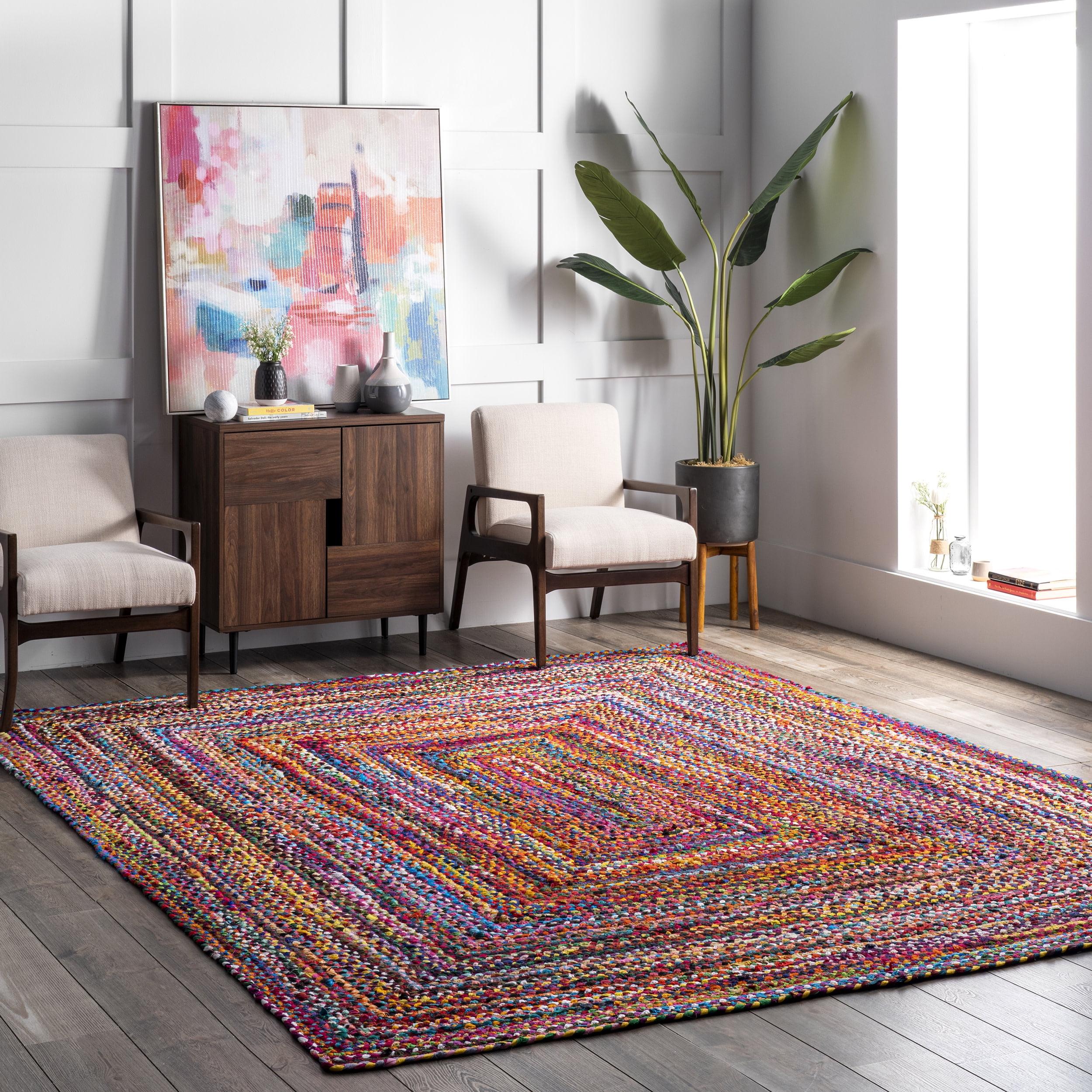 Nuloom Tammara Bohemian Hand Braided Indoor Area Rug, Square 6', Multi