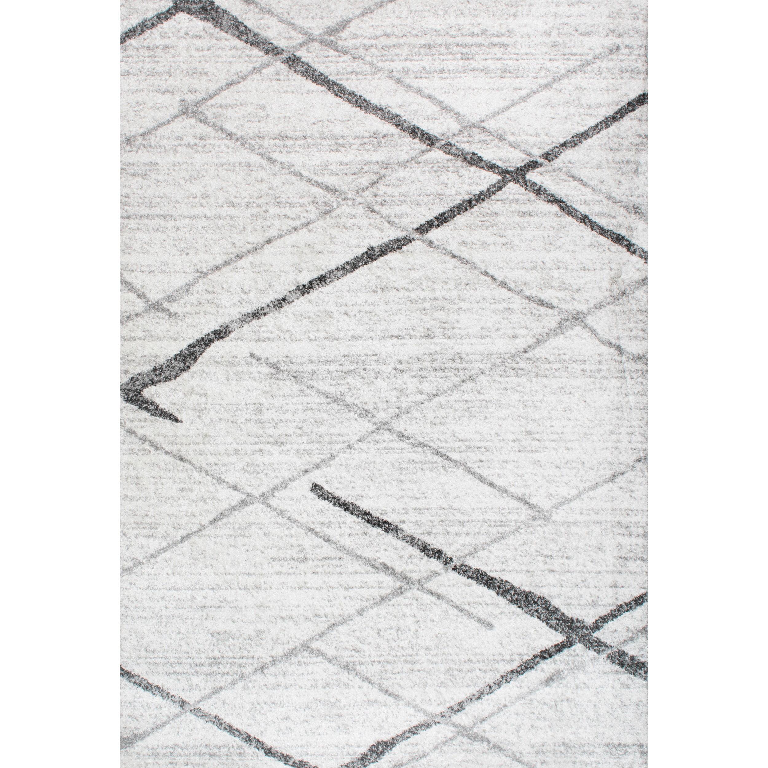 Gray 8' x 10' Non-Slip Stain-Resistant Synthetic Rug