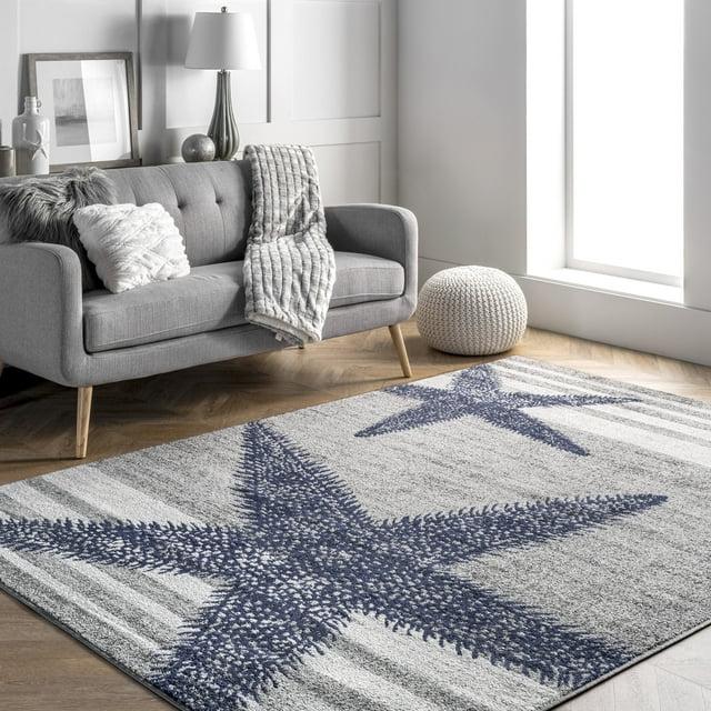 Thomas Paul Thomas Paul Starfish and Striped Gray Rug