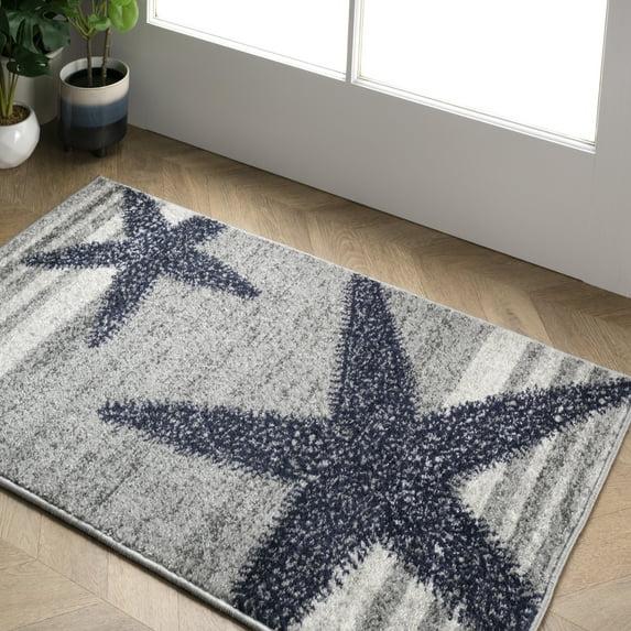 Thomas Paul Thomas Paul Starfish and Striped Gray Rug