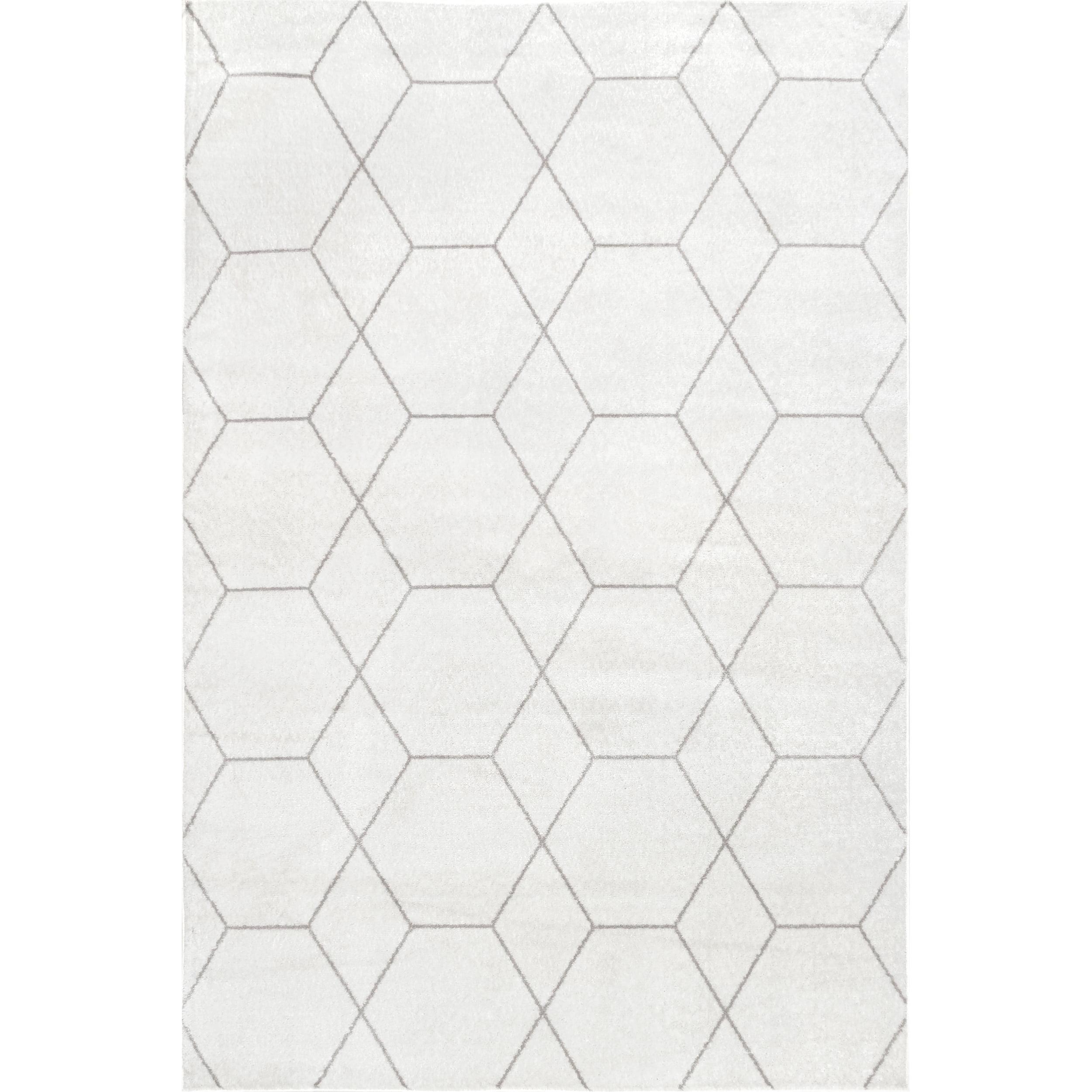 Nuloom Veronica Geometric 5x8 Indoor Area Rug for Living Room Bedroom Dining Room Kitchen, Beige/Ivory