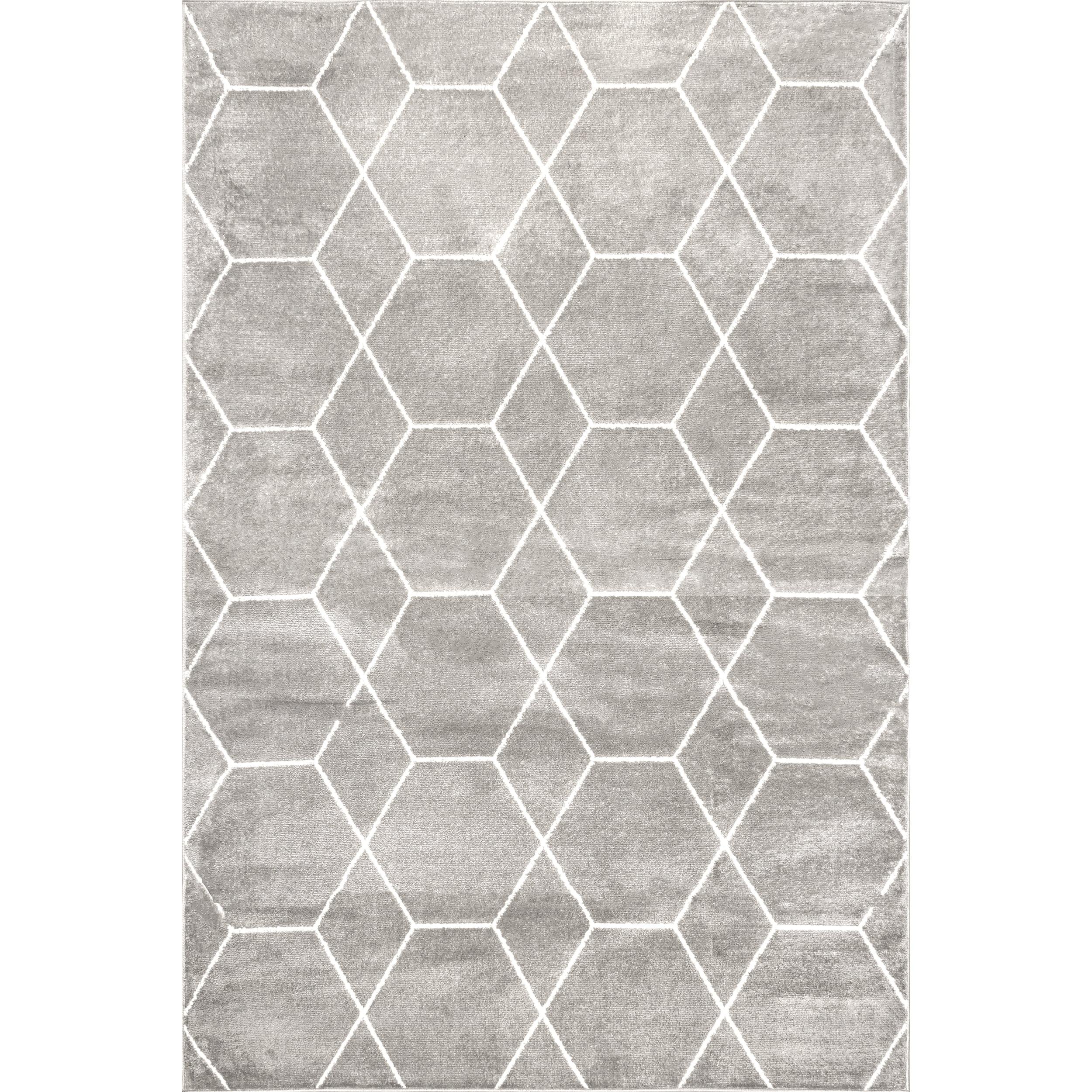 Nuloom Veronica Geometric 5x8 Indoor Area Rug for Living Room Bedroom Dining Room Kitchen, Grey/Ivory