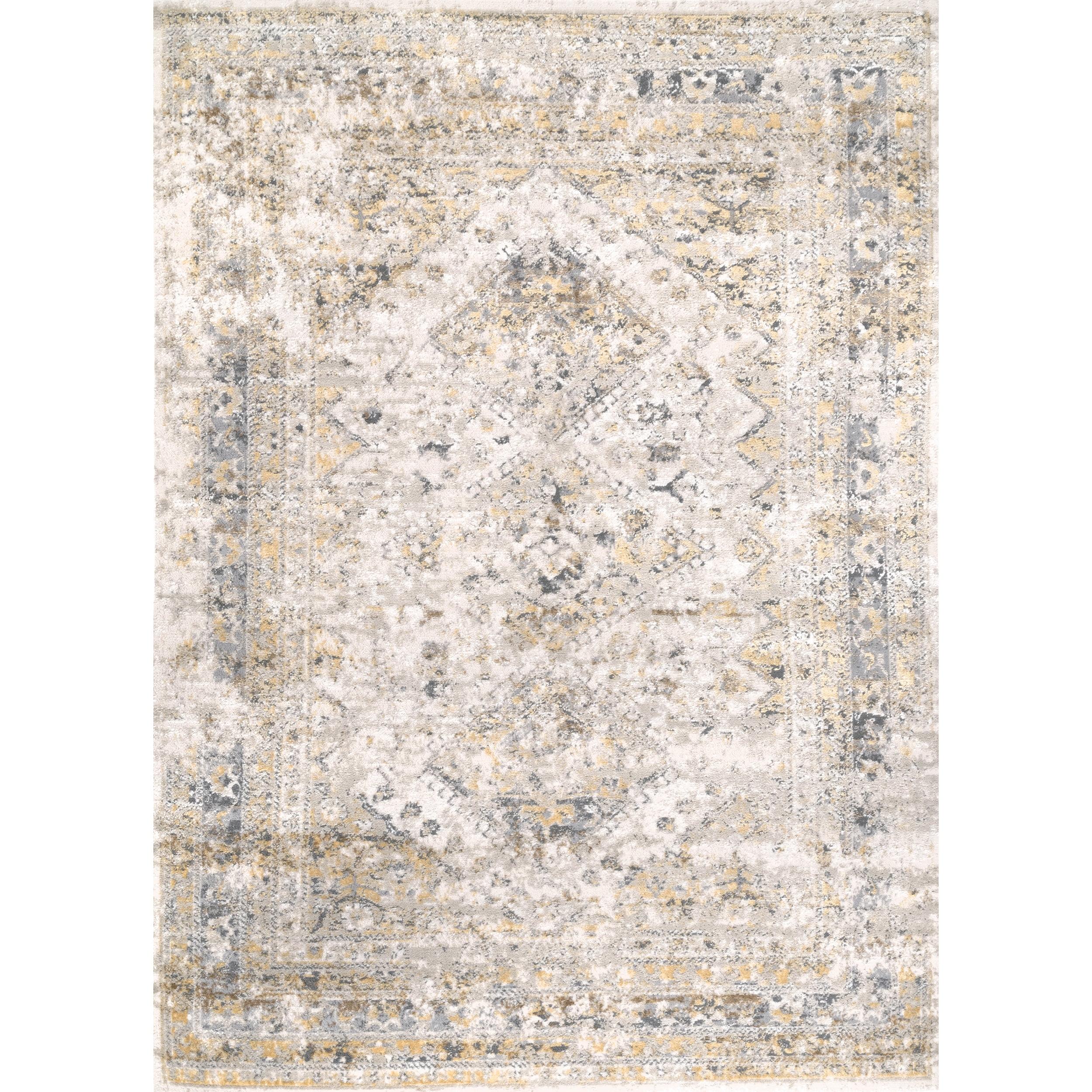 Nuloom Madisson Medallion 5x8 Indoor Area Rug for Living Room Bedroom Dining Room Kitchen, Gold/Ivory