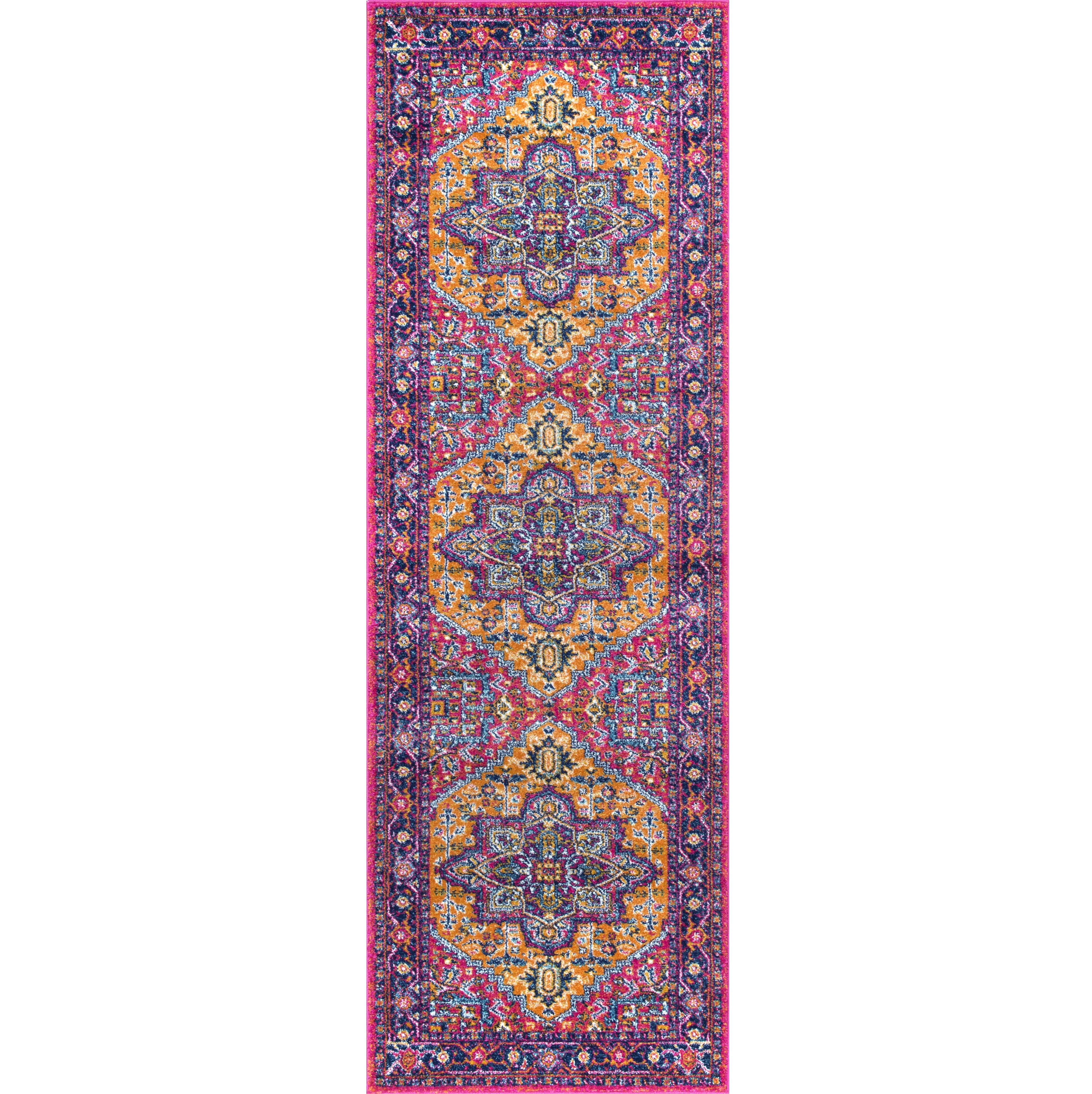 nuLOOM Vonda Fancy Persian Runner Rug, 2' 8" x 8', Orange