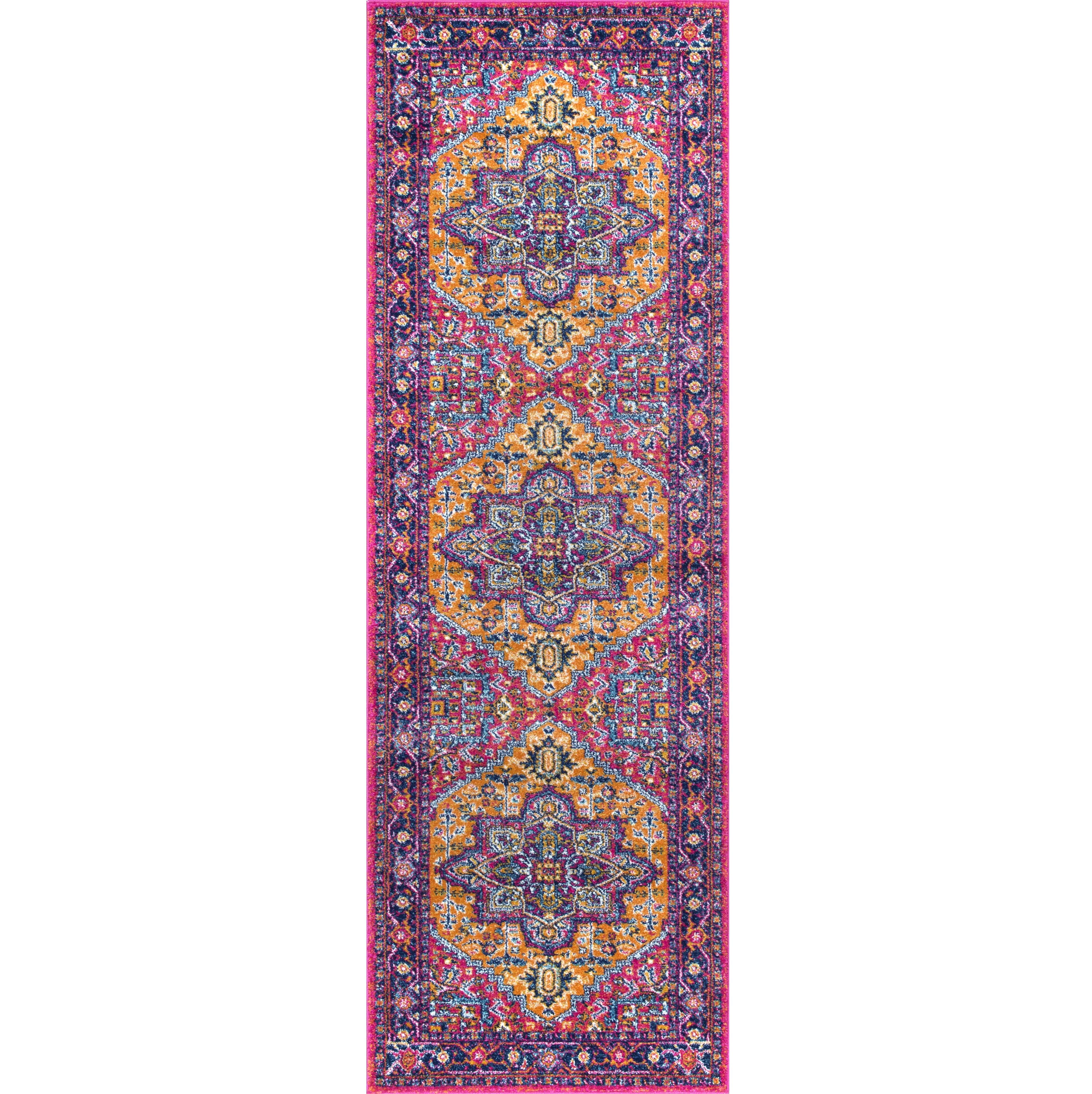 nuLOOM Vonda Fancy Persian Runner Rug, 2' 8" x 8', Orange