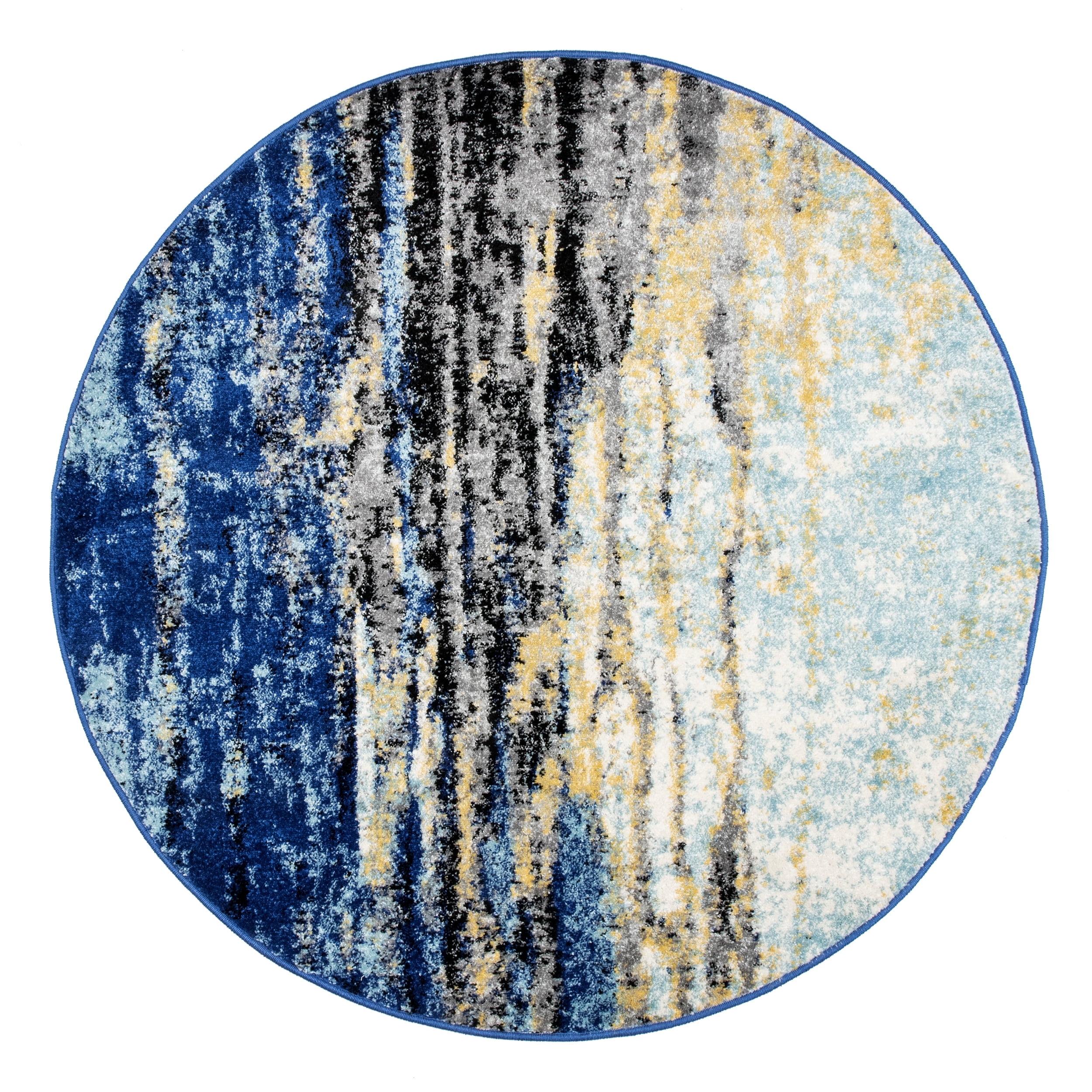 Nuloom Katharina Abstract Oval 8x10 Area Rug for Living Room Bedroom Dining Room Kitchen, Blue/Multicolor