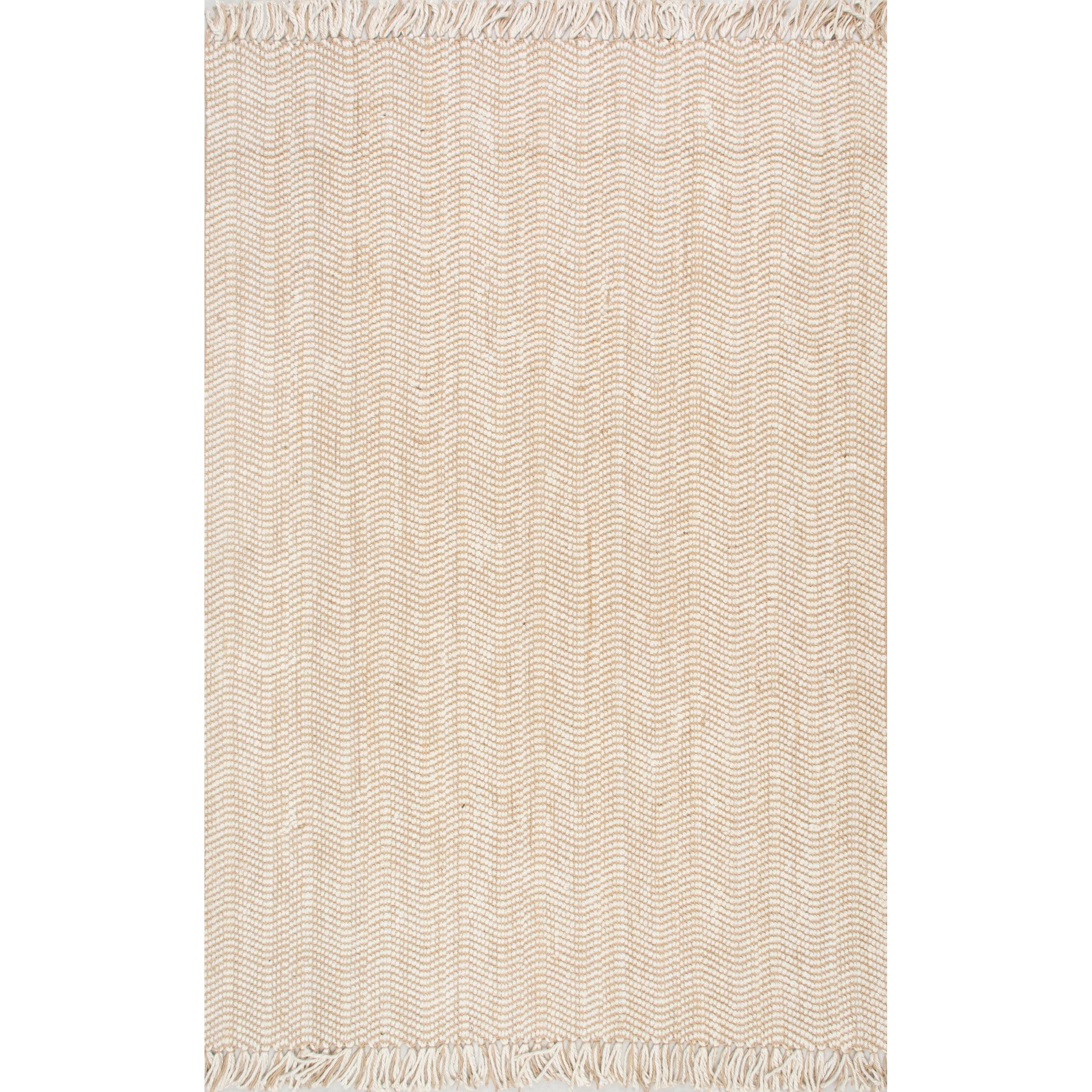 Handwoven Natural Jute 3'x5' Area Rug with Fringe Detail - Brown