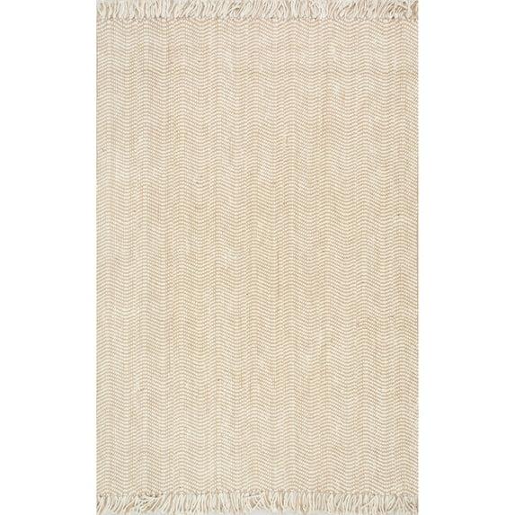 3'x5' Hand Woven Don Jute with Fringe Area Rug Brown - nuLOOM: Indoor Low Pile Rectangle, Stripe Pattern, Spot Clean