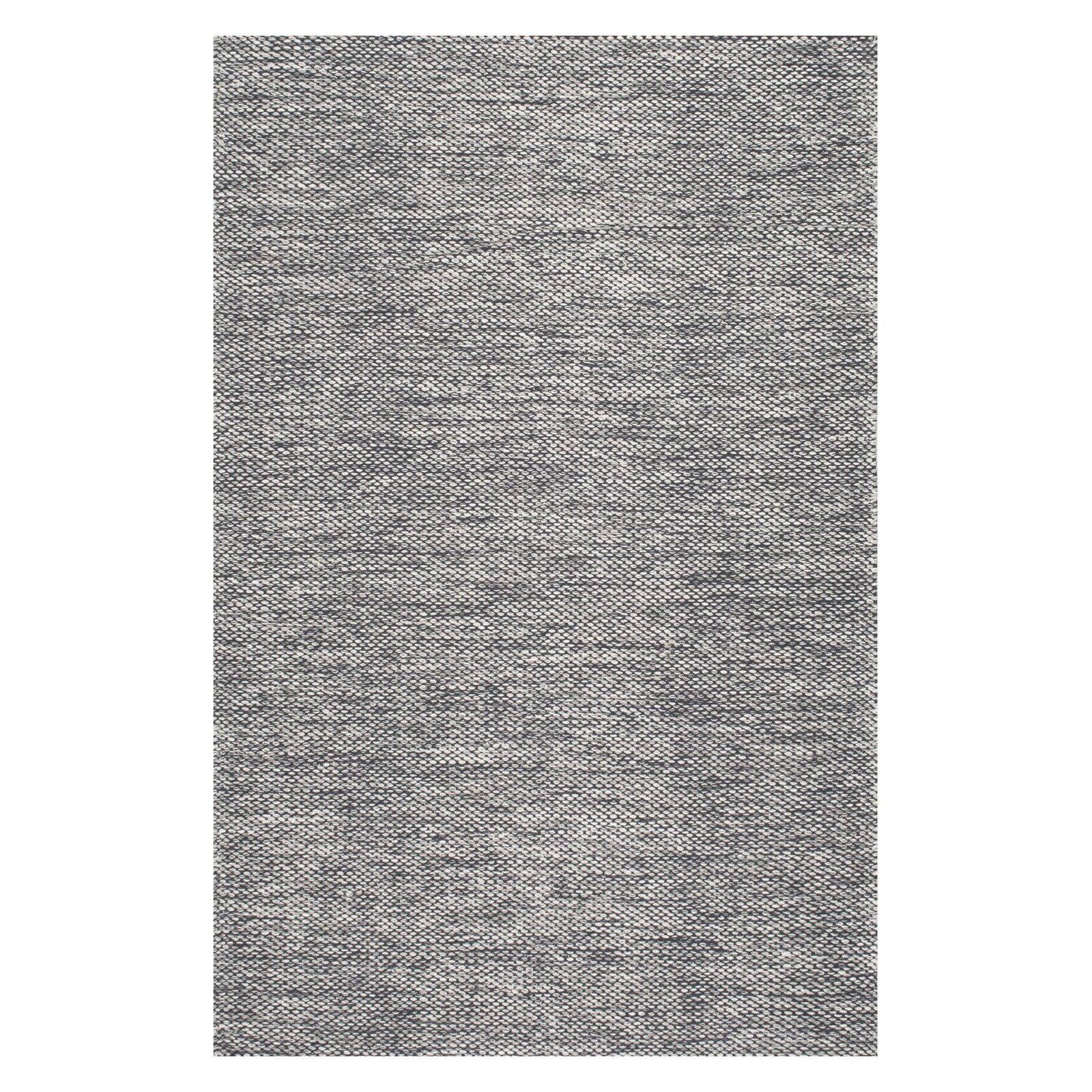 Handmade Gray Cotton 5'x8' Flat Woven Reversible Area Rug