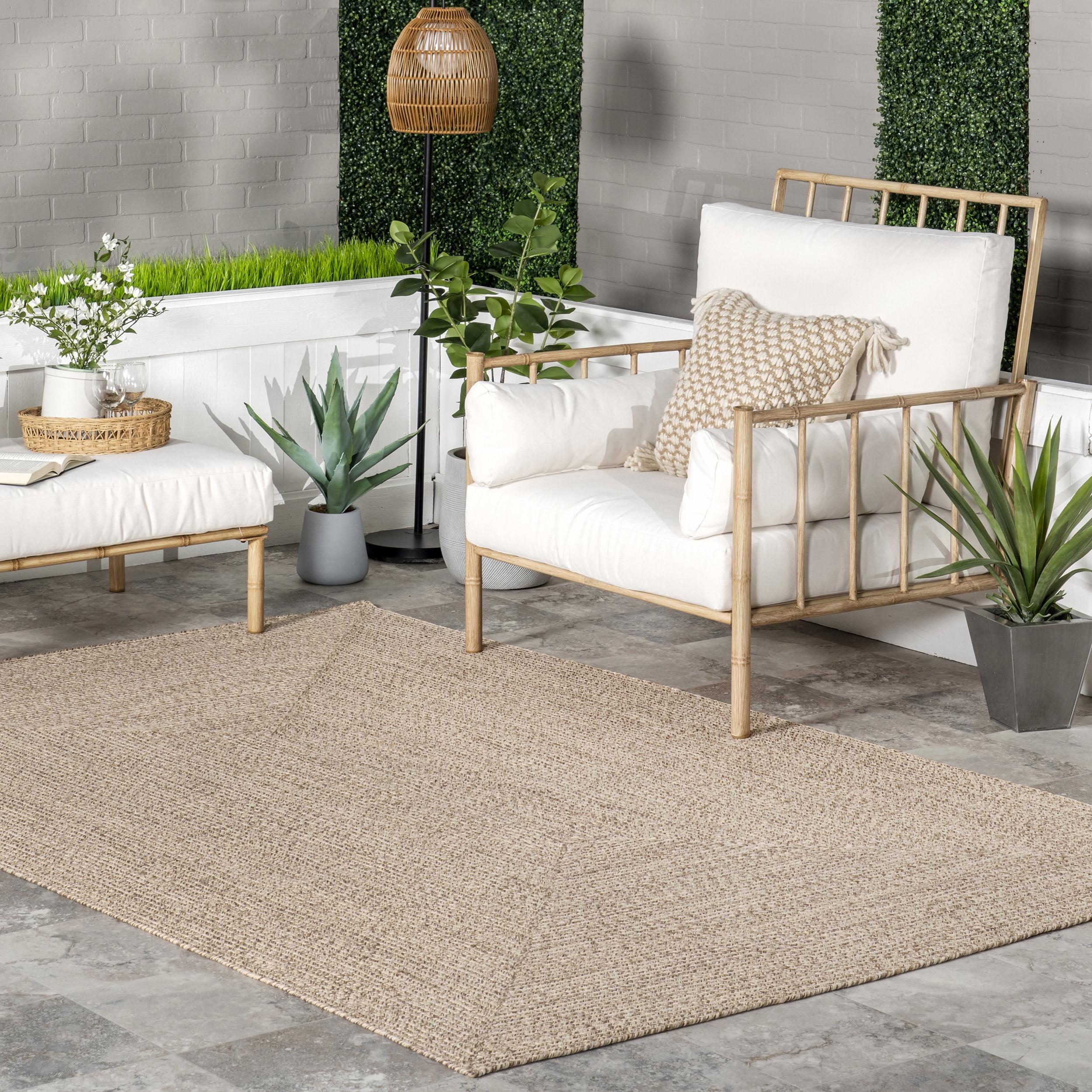 nuLOOM Wynn Braided Indoor/Outdoor Tan 6' x 9' Casual Area Rug