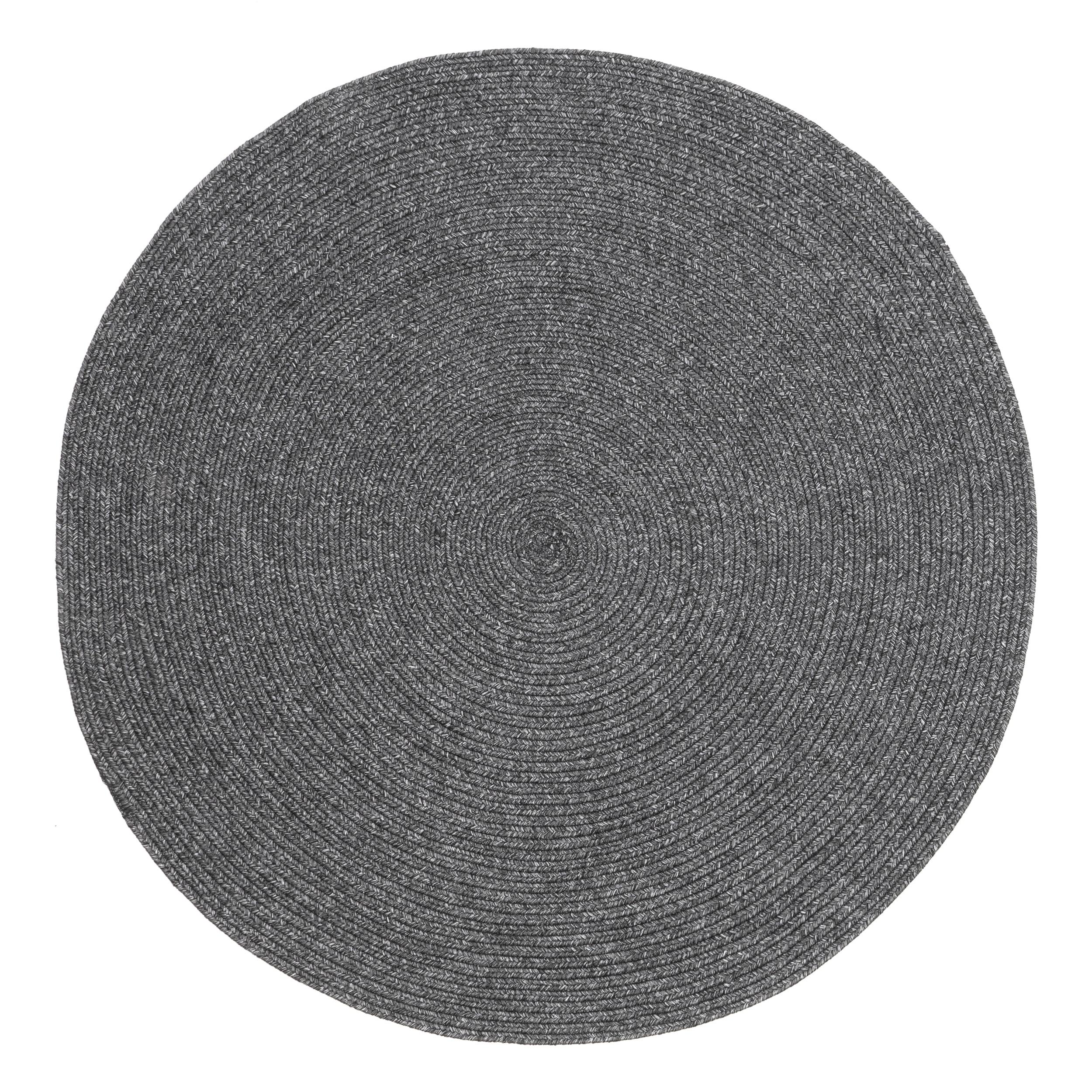 Nuloom Wynn Solid 4 Round Indoor/Outdoor Accent Rug for Living Room Patio Deck Front Porch Entryway Kitchen, Charcoal