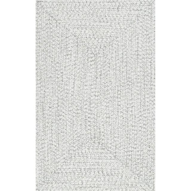 Nuloom Braided Courtney Tassel Indoor/Outdoor Area Rug, Square 8', Ivory