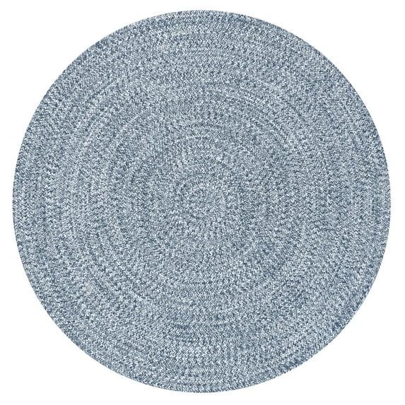 Nuloom Wynn Striped Oval 8x10 Indoor/Outdoor Area Rug for Living Room Patio Deck Front Porch Kitchen, Navy/Ivory