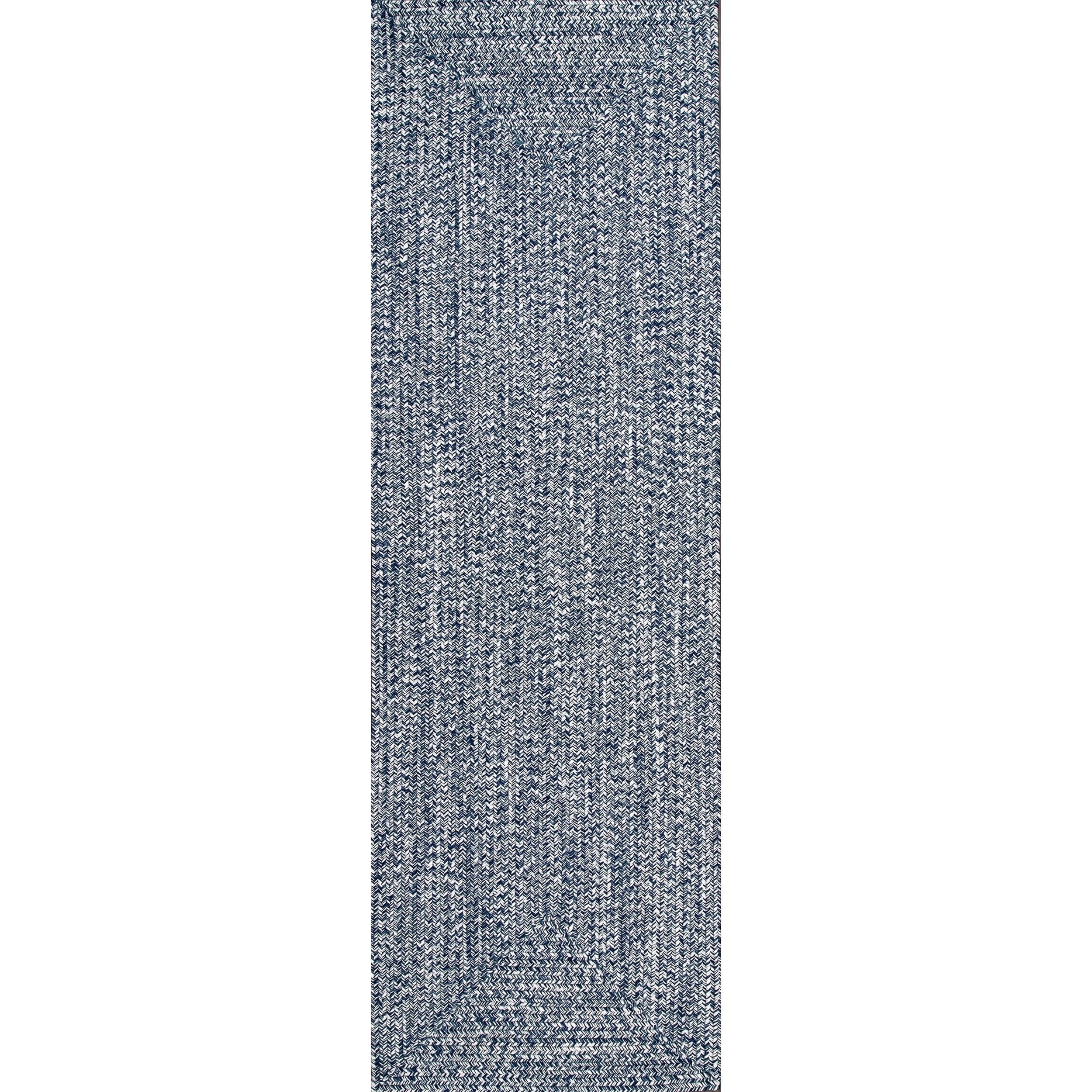 nuLOOM Wynn Braided Indoor/Outdoor Runner Rug, 2' 6" x 18', Light Blue