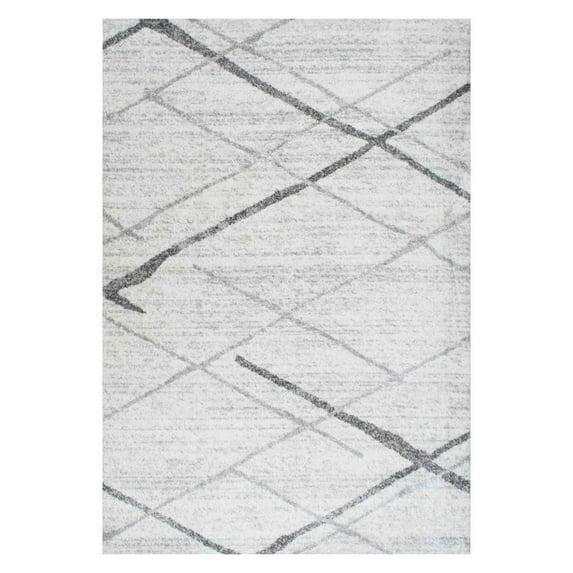 Nuloom 5x8 Thigpen Contemporary Indoor Area Rug, Grey, Abstract Lines, Non-Slip Backing, Stain Resistant, Bedroom Living Room, Kitchen