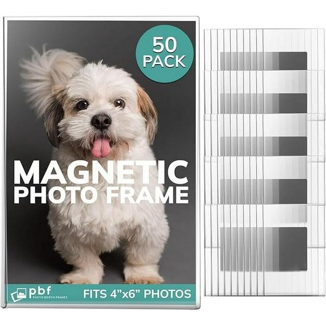 pbf 4x6 Magnetic Picture Frames for Refrigerator | 4 x 6 Clear Magnetic Acrylic Frames | Magnetic Photo Holders for Fridge, Locker, Photo Board, Art Display, Sign Holder (150-Pack)