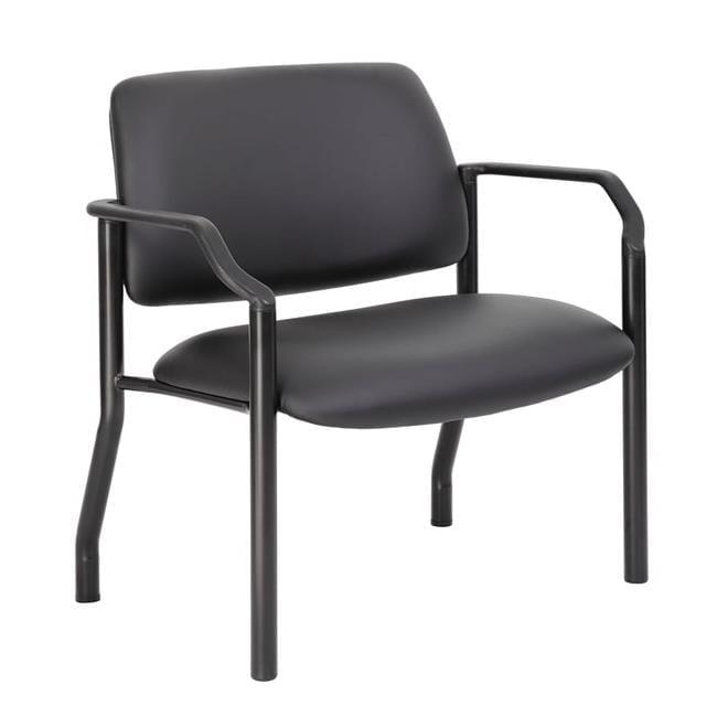 Boss Office Products Stackable Vinyl Seat Reception Chair with Metal Frame