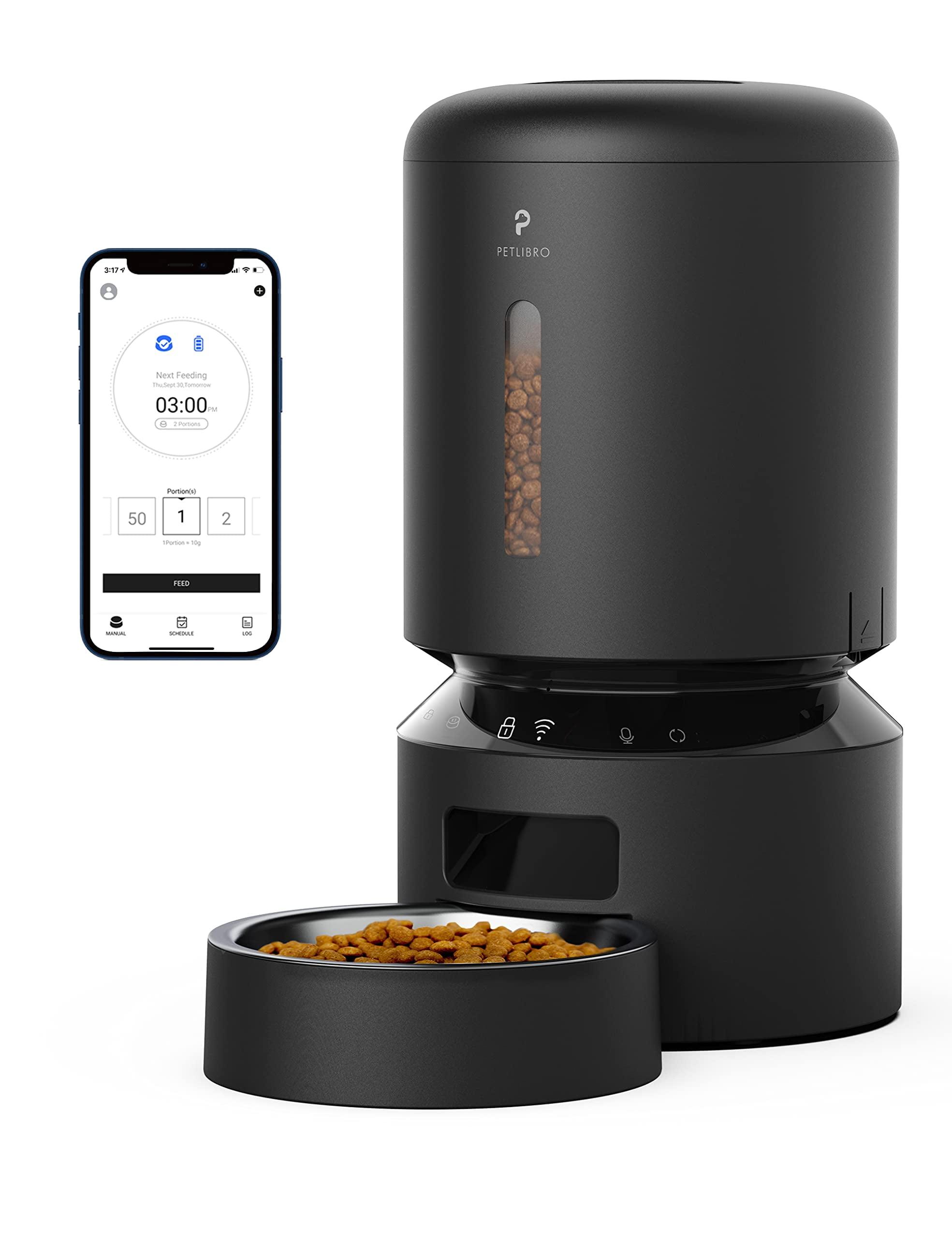 Automatic Cat Feeder, 5G Wifi Automatic Dog Feeder With Freshness Preservation, Timed Cat Feeder With Low Food Sensor, Up To 10 Meals Per Day, Granary Pet Feeder For Cats