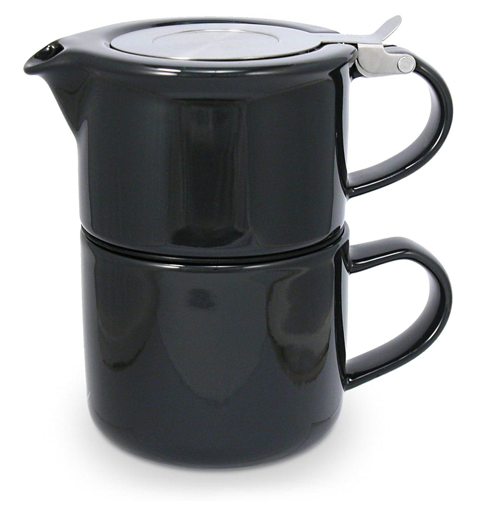 Black Graphite Ceramic Tea for One with Infuser