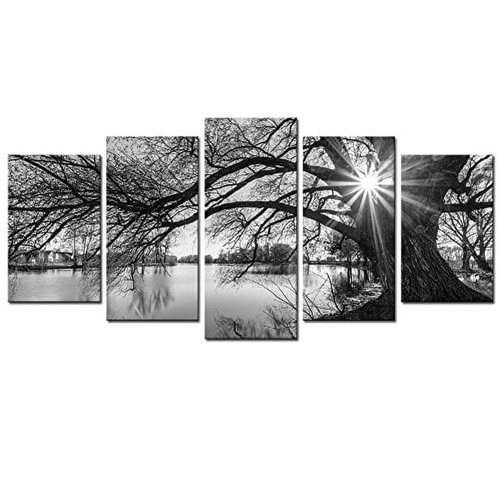 Black and White Framed Landscape Canvas Print Set