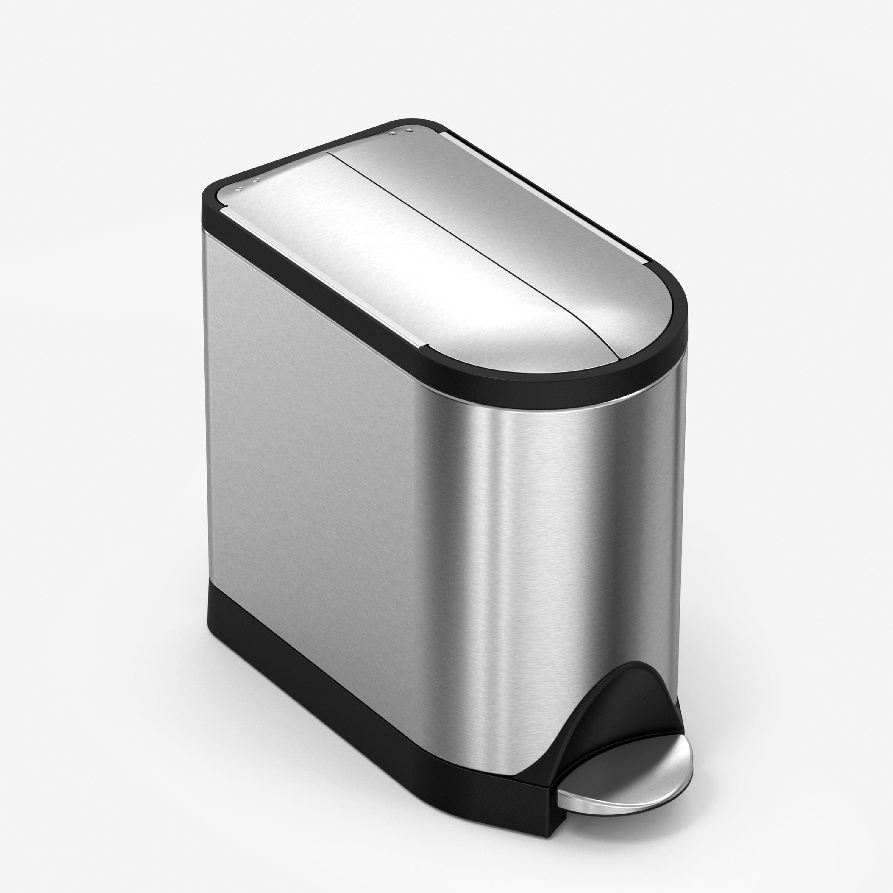 simplehuman ® Brushed Metal Butterfly Trash Can