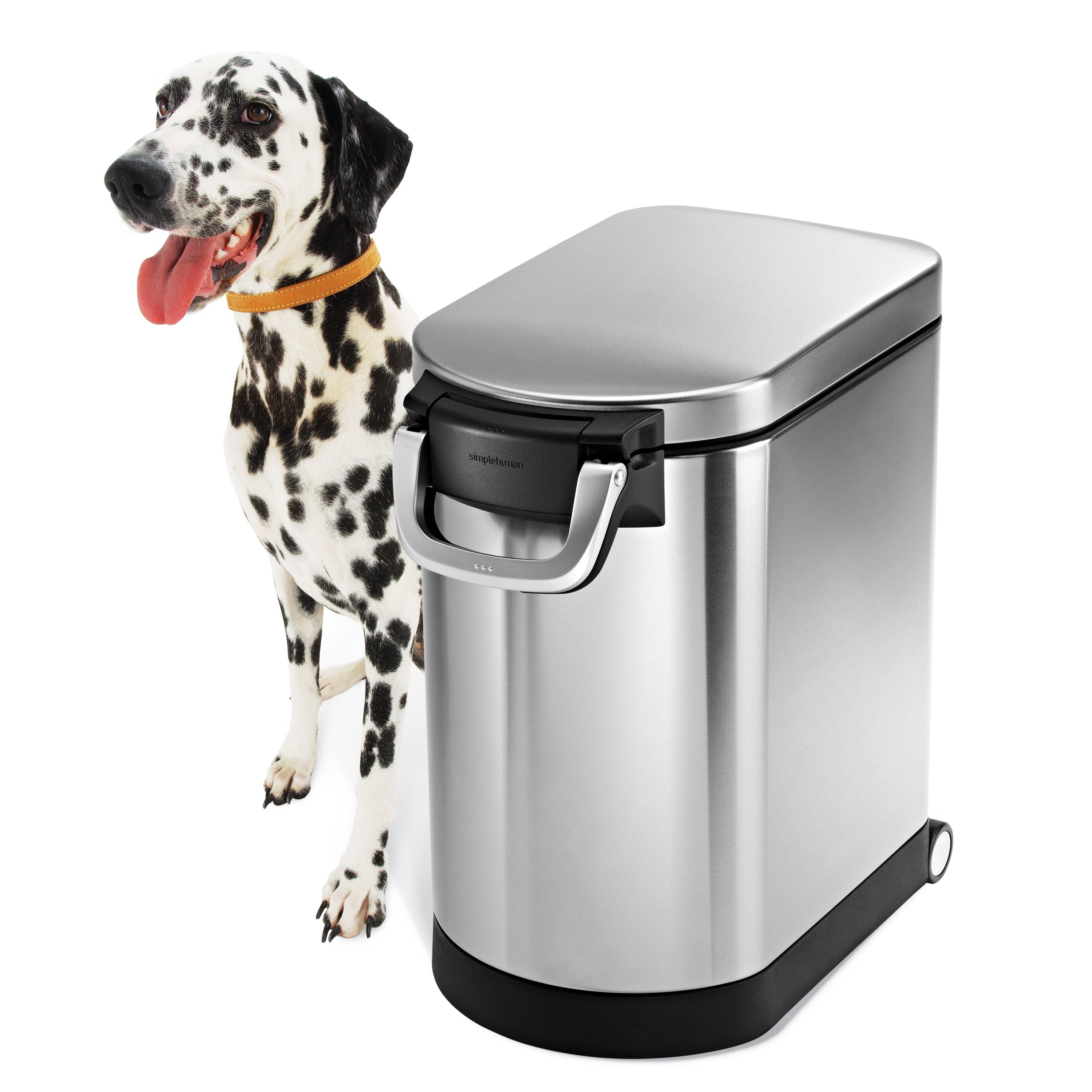 simplehuman Pet Food Storage Container Stainless Steel for Dog Food, Cat Food, and Bird Feed