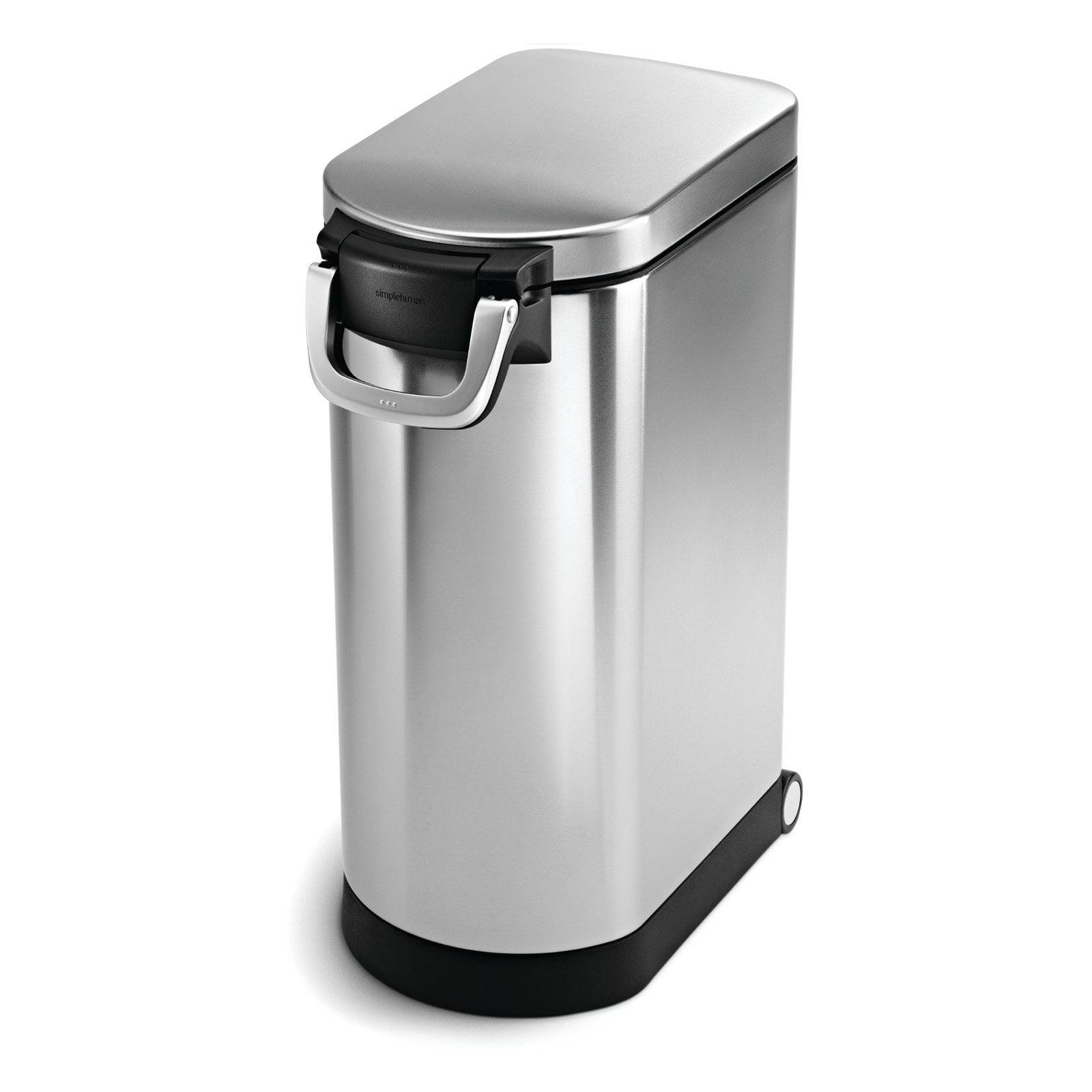 simplehuman Pet Food Storage Container Stainless Steel for Dog Food, Cat Food, and Bird Feed