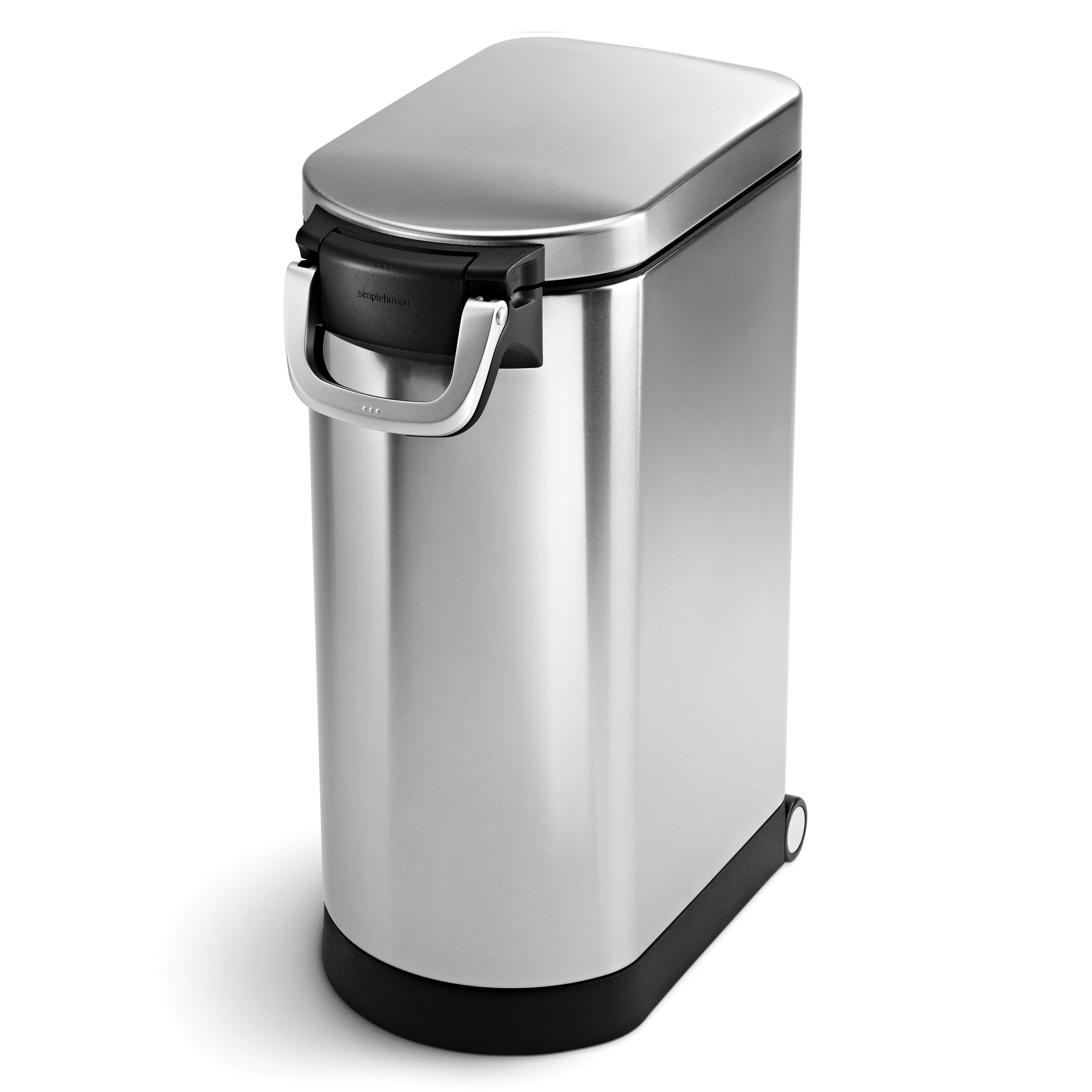 simplehuman Pet Food Storage Container Stainless Steel for Dog Food, Cat Food, and Bird Feed