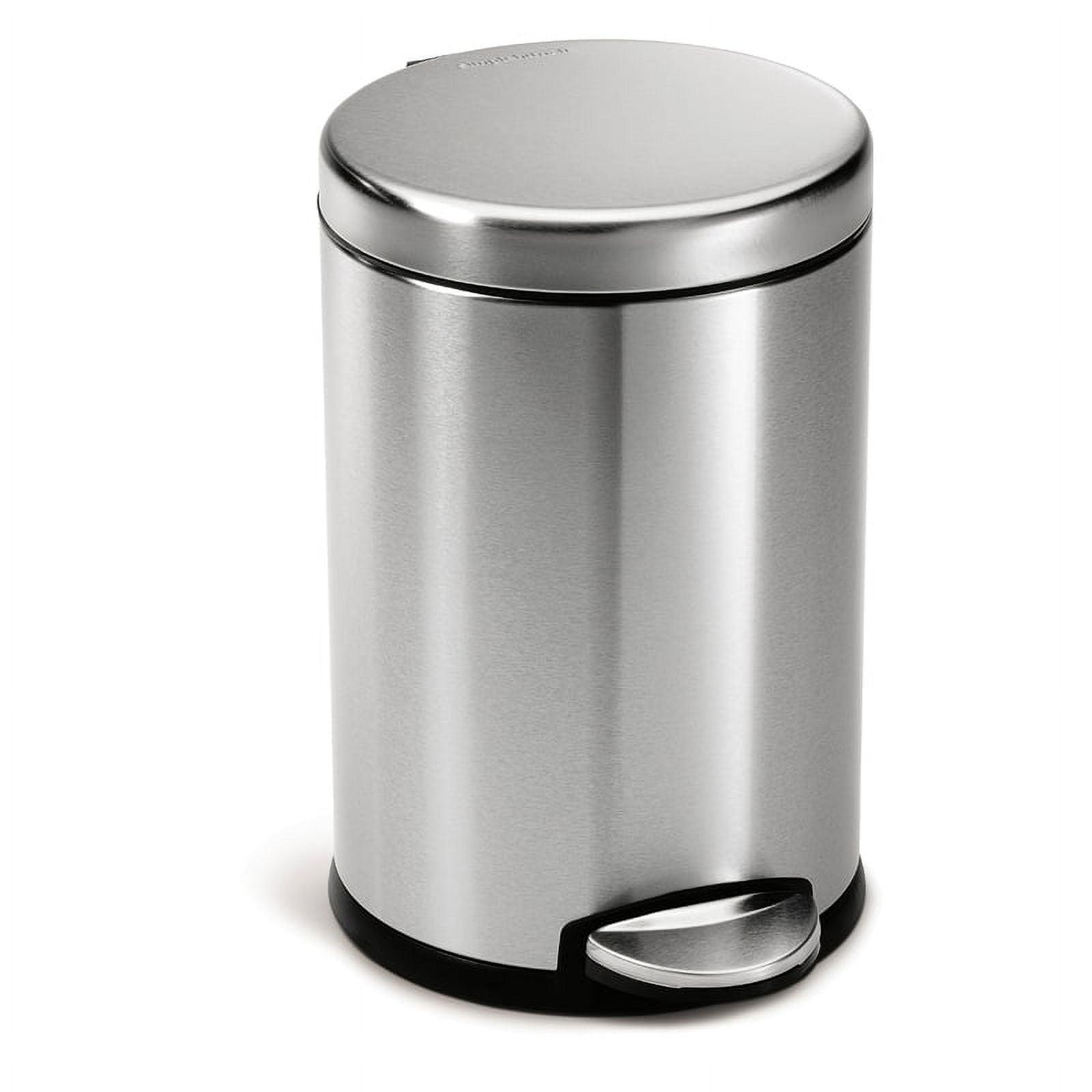 simplehuman 4.5 Liter / 1.2 Gallon Round Bathroom Step Trash Can