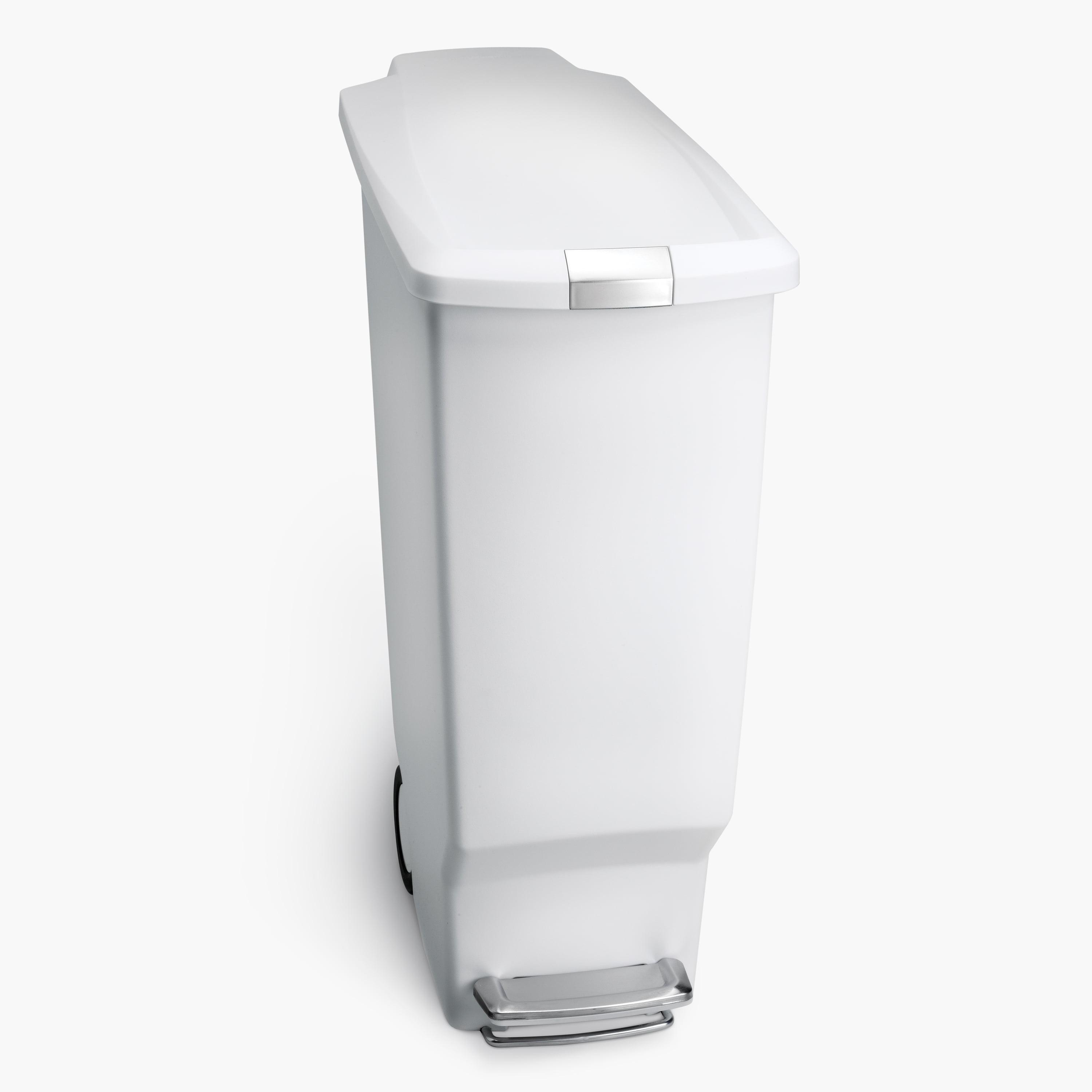 simplehuman 40 Liter / 10.6 Gallon Slim Kitchen Step Trash Can with Secure Slide Lock, Plastic