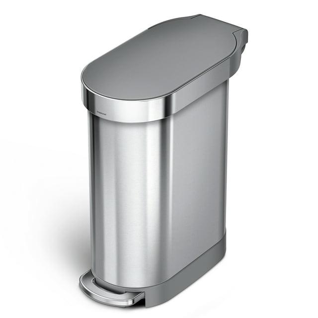 simplehuman simplehuman 45 Liter / 12 Gallon Slim Hands-Free Kitchen Step Trash Can, Stainless Steel