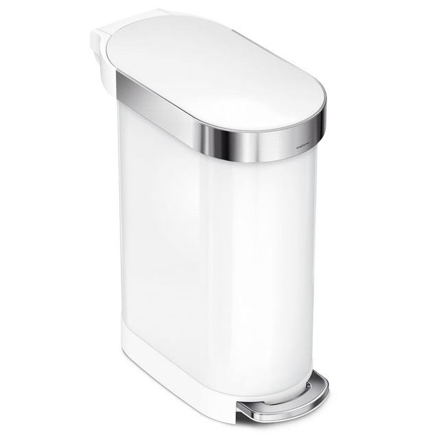 simplehuman 45 Liter / 12 Gallon Slim Hands-Free Kitchen Step Trash Can