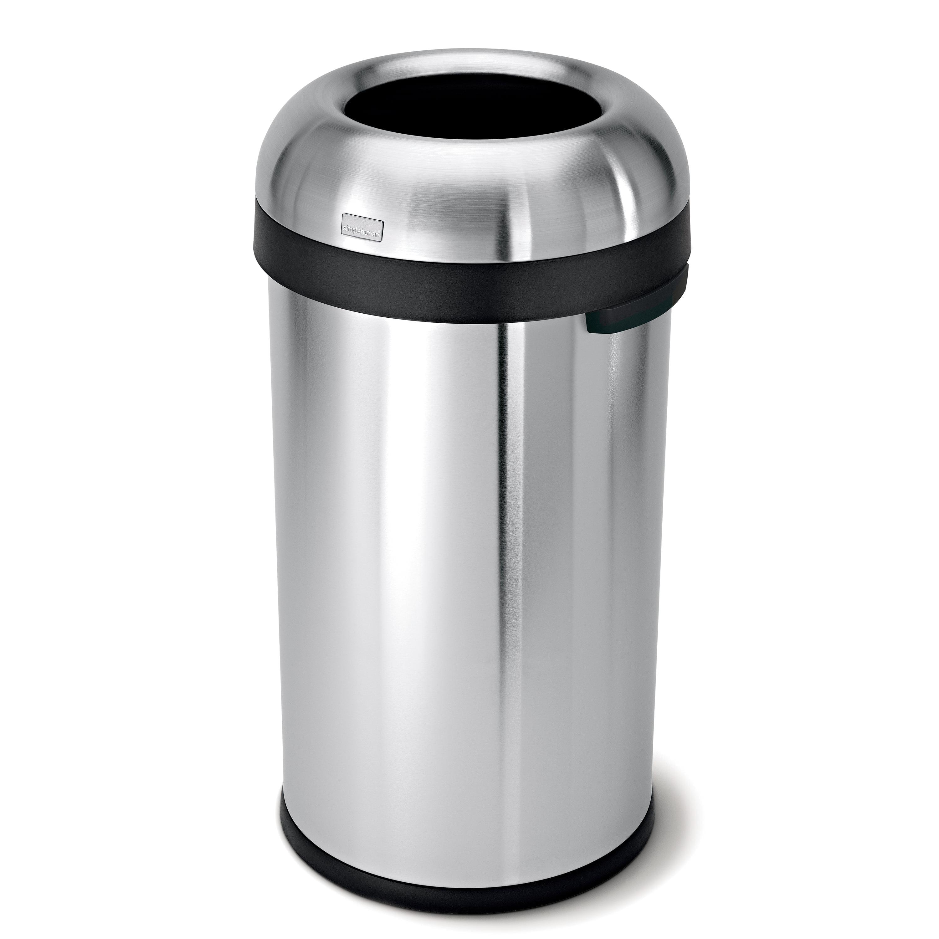 simplehuman 60 Liter / 16 Gallon Bullet Open Trash Can, Commercial Grade