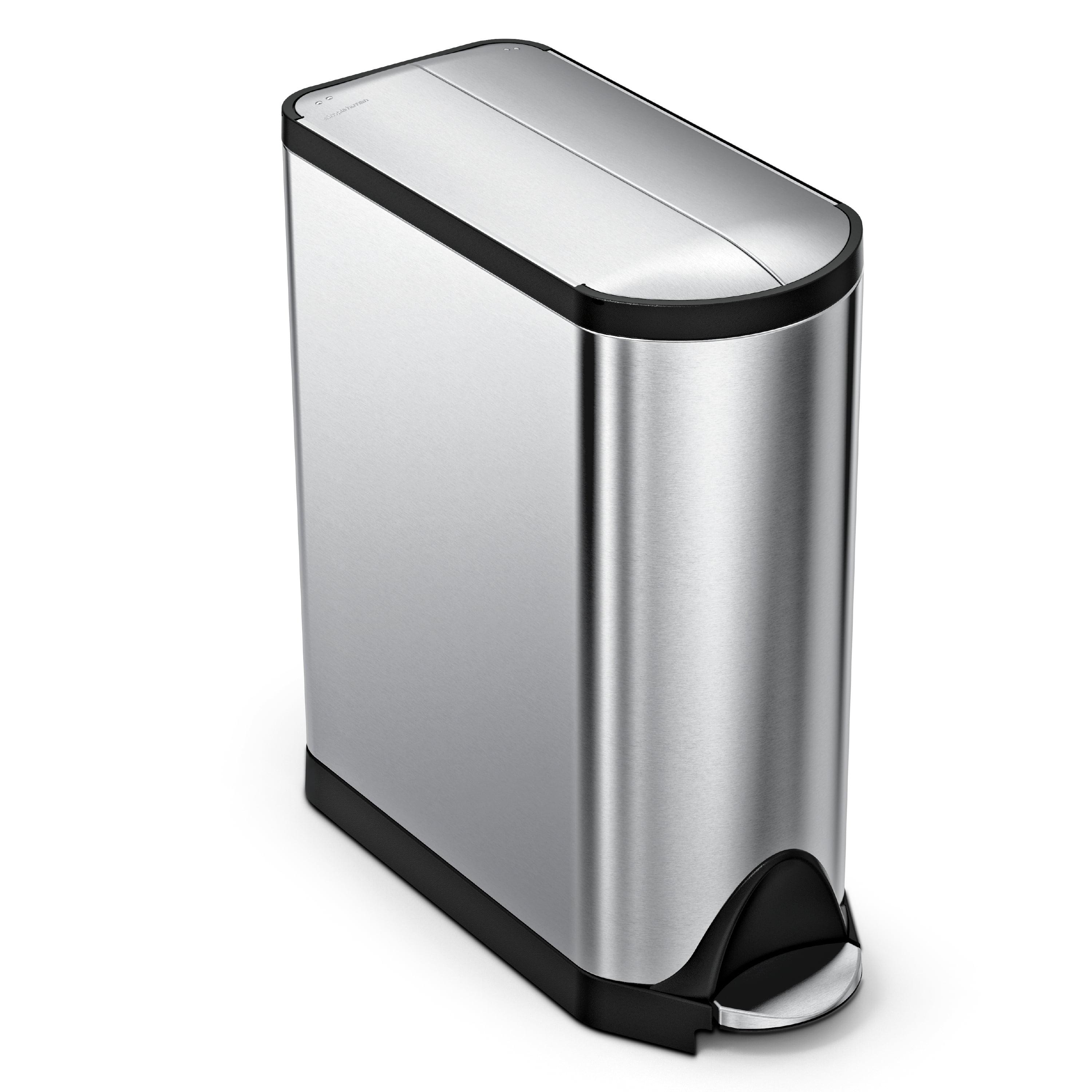 Simplehuman 45-Liter Brushed Stainless Steel Butterfly Step Trash Can