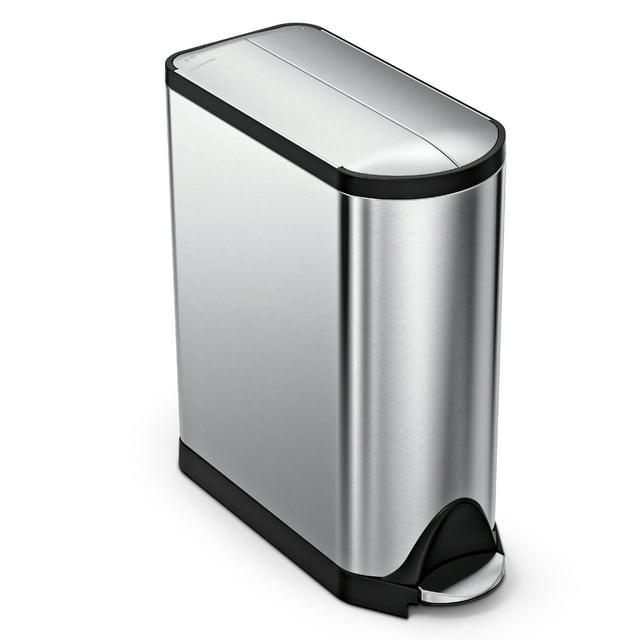 Simplehuman 45-Liter Brushed Stainless Steel Butterfly Step Trash Can