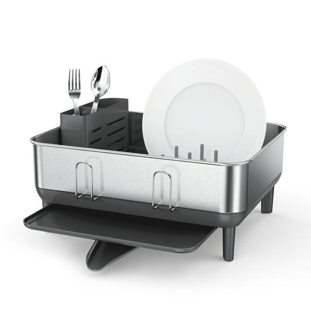 Simplehuman Compact Dish Drying Rack, Brushed Stainless Steel Frame