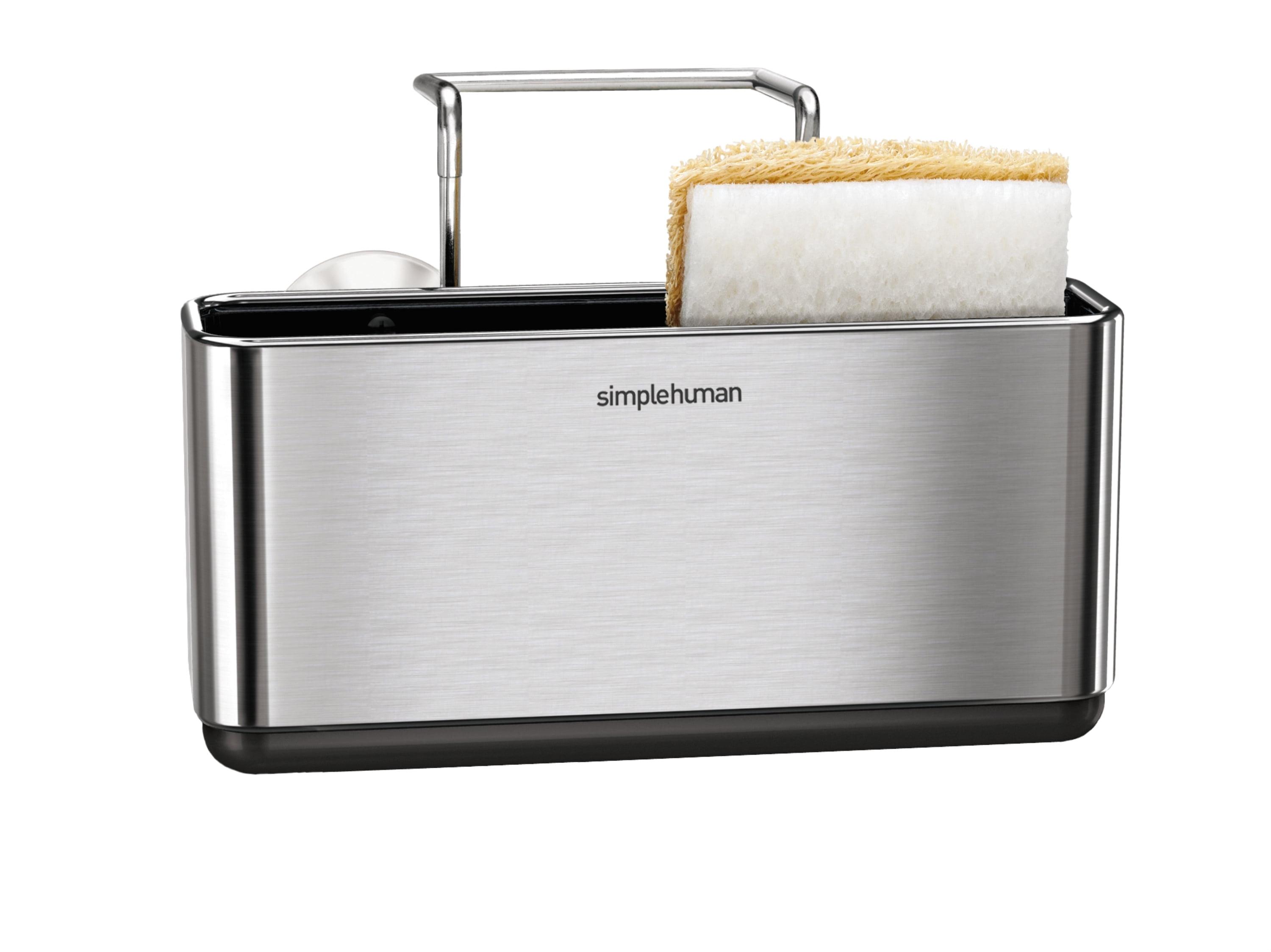 simplehuman Slim Sink Caddy Sponge Holder, Brushed Stainless Steel